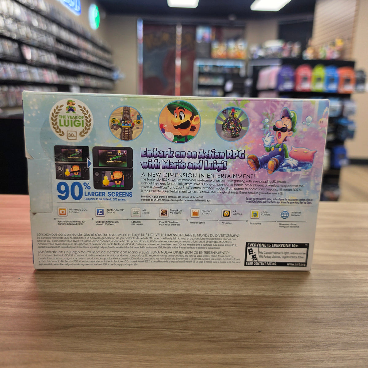 Nintendo Silver 3DS XL with Mario & Luigi : Dream Team  Handheld Console (CIB)