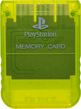 Carte Memoire Memory Card Sony Playstation PS1 Clear Yellow Carte Memoire Memory Card Sony Playstation PS1 Clear Yellow