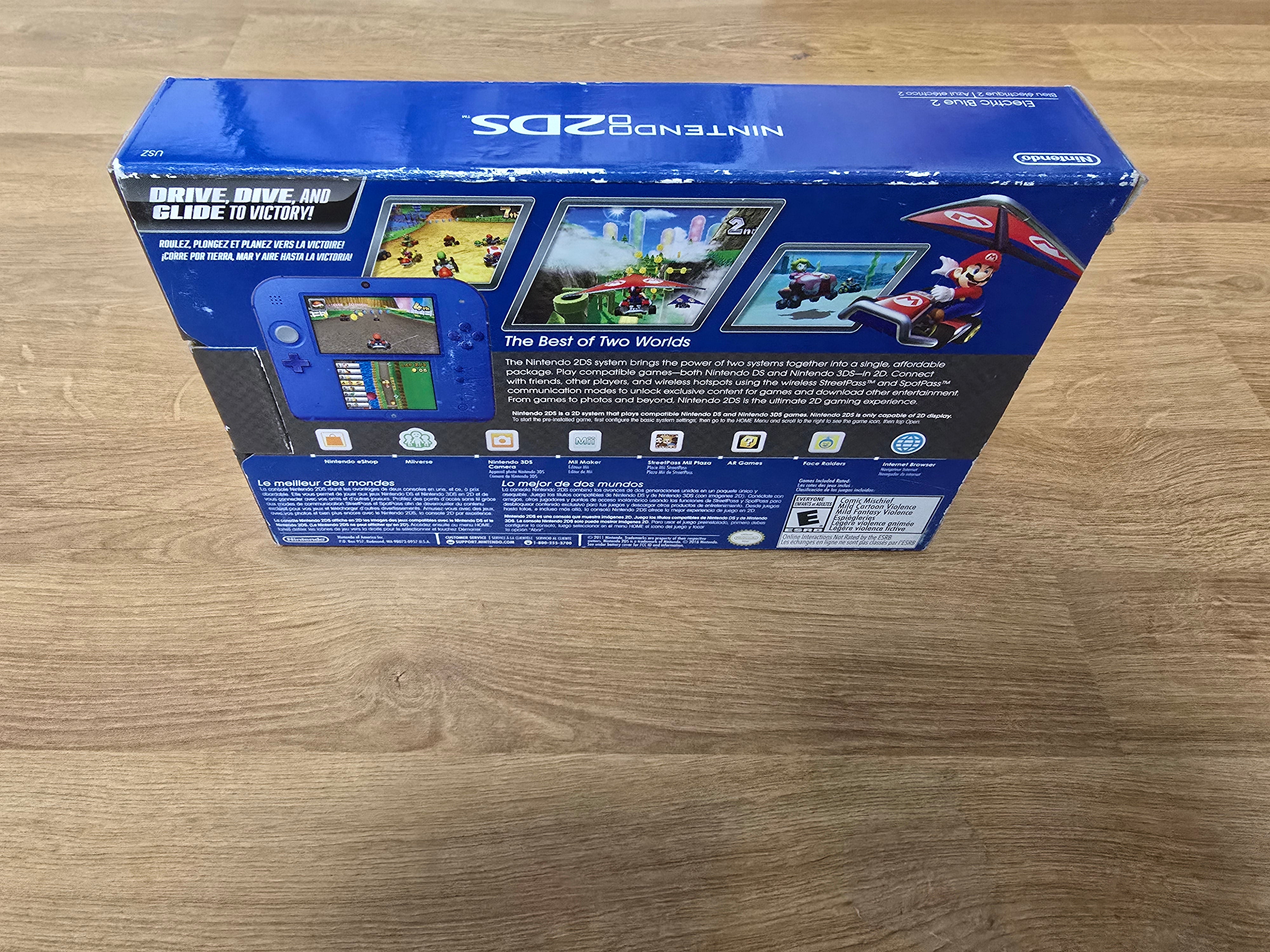Nintendo 2DS Electric Blue 2 Handheld Console [Mario Kart 7 Pre-Installed]