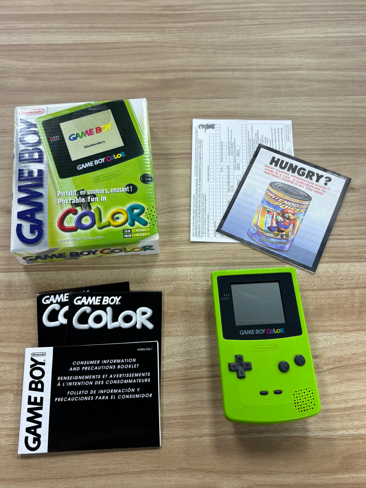 (CIB) Nintendo Game Boy Color GBC Kiwi Green Handheld Console (CGB-001)