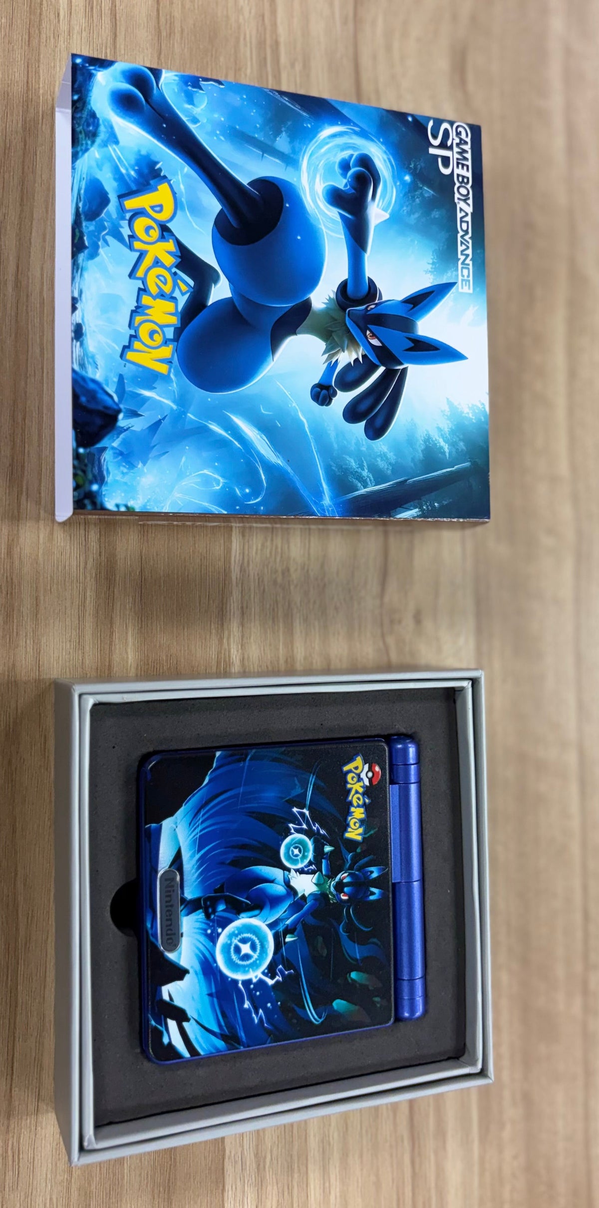 Nintendo Game Boy Advance SP (GBA SP) Custom Lucario Backlit Handheld Console