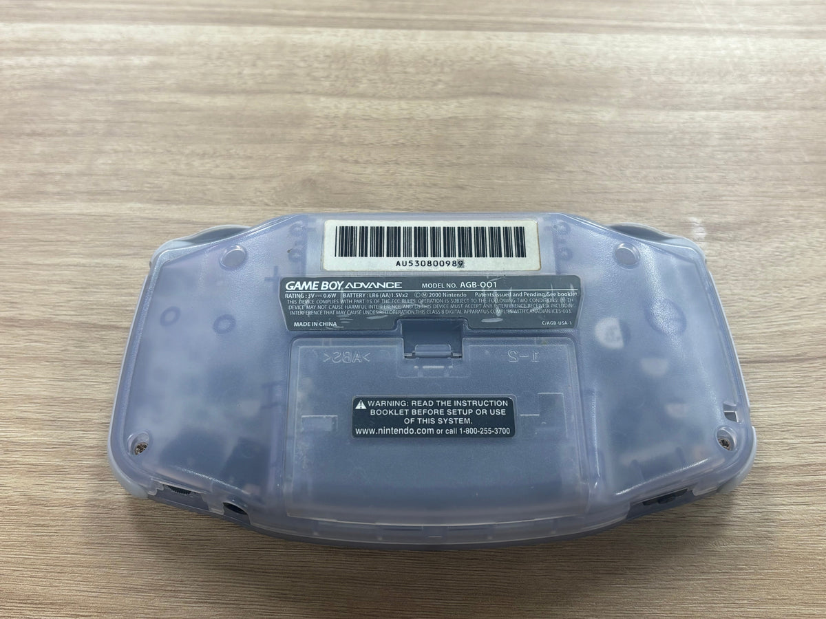 Nintendo Game Boy Advance Clear Glacier Handheld Console (With Box and Manual)