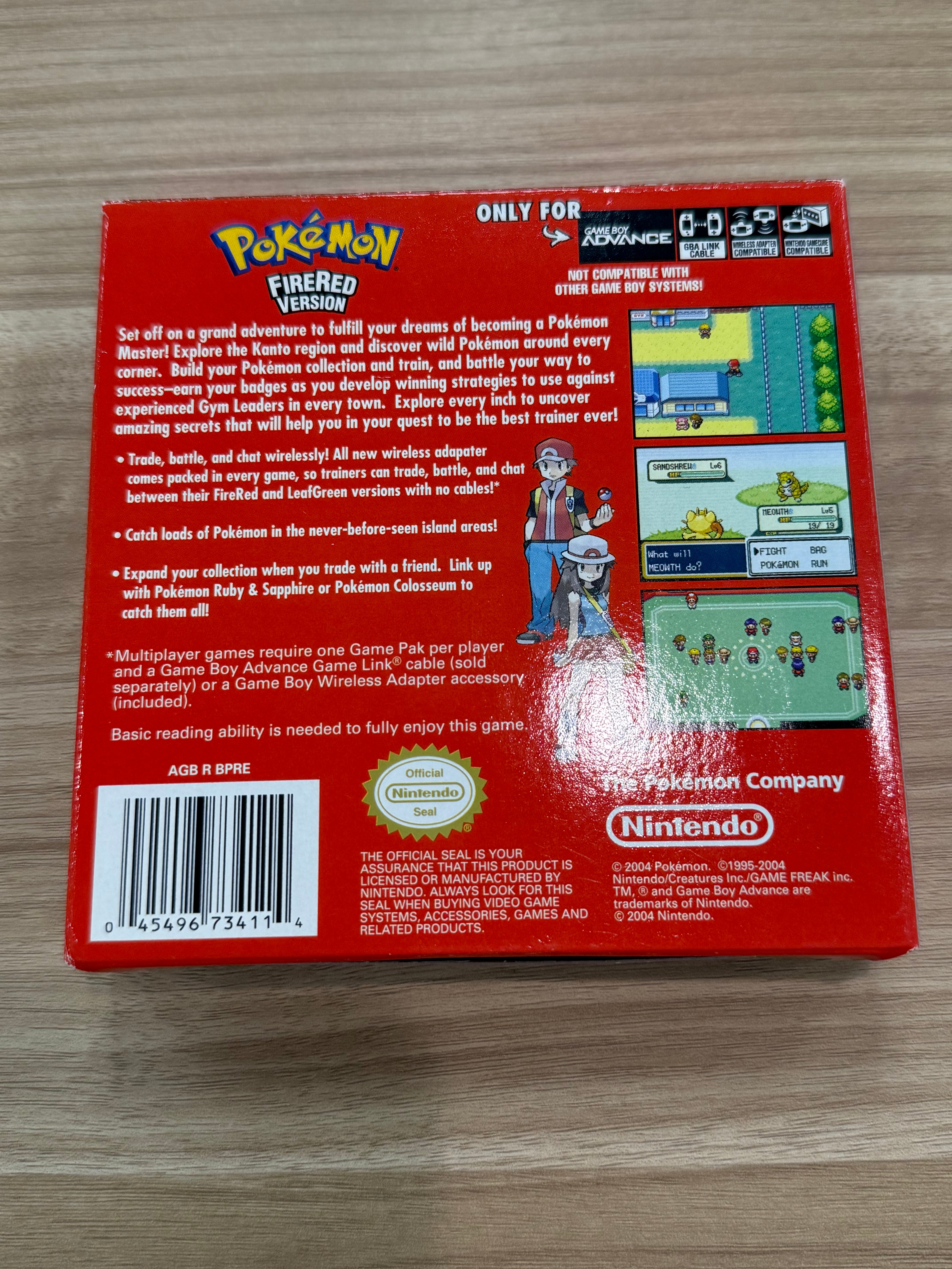 Pokemon Fire Red: Complete - Nintendo Game Boy Advance - B