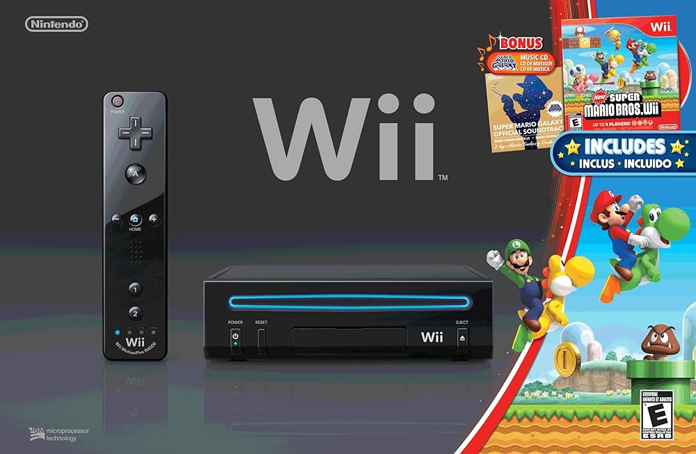 Nintendo Wii Console New Super Mario Bros. Bundle (Game included)
