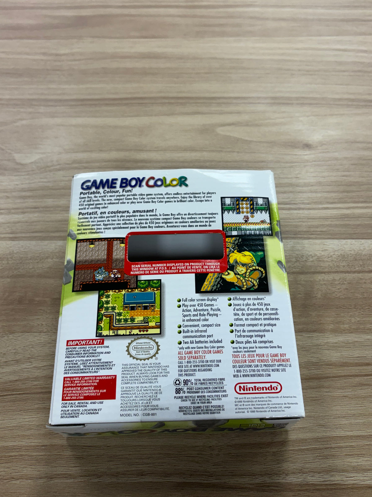(CIB) Nintendo Game Boy Color GBC Kiwi Green Handheld Console (CGB-001)