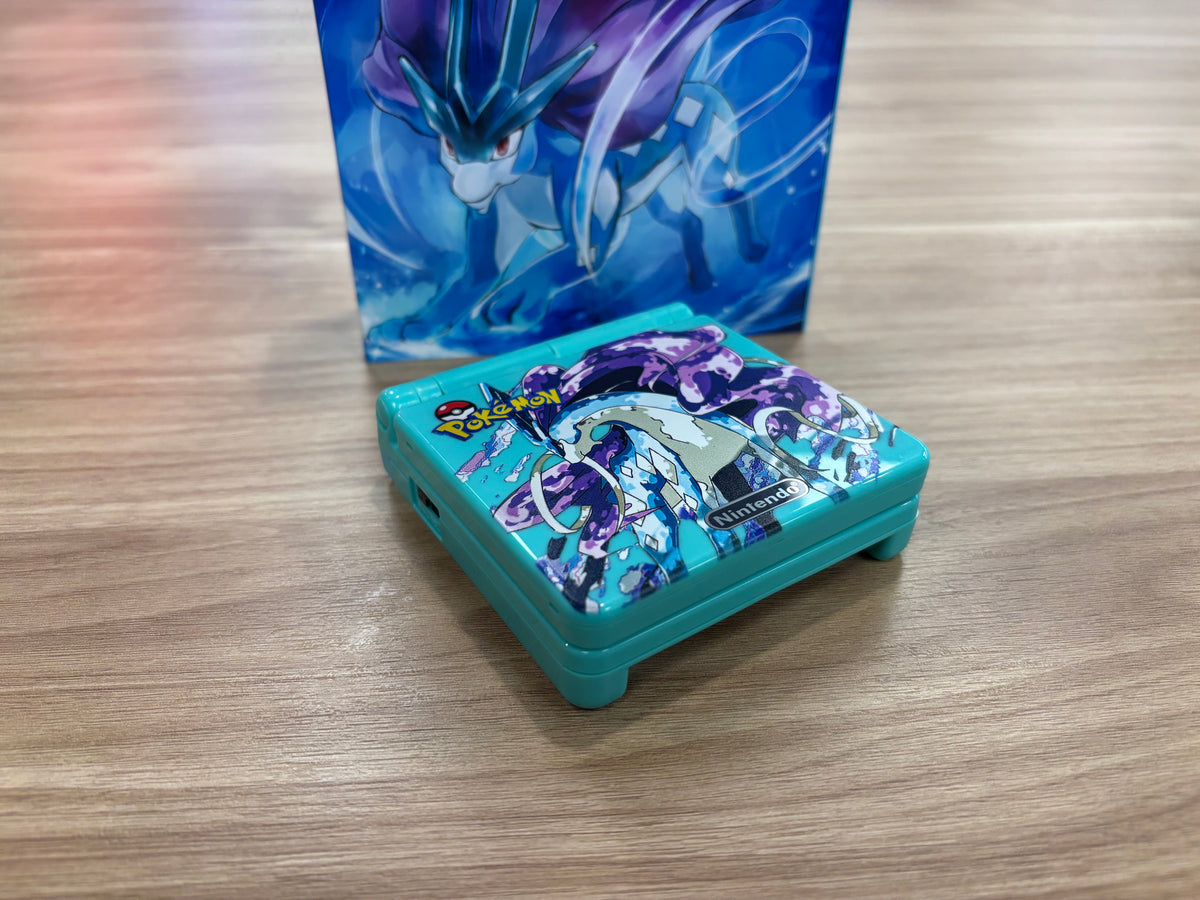 Nintendo Game Boy Advance SP (GBA SP) Custom Suicune Backlit Handheld Console