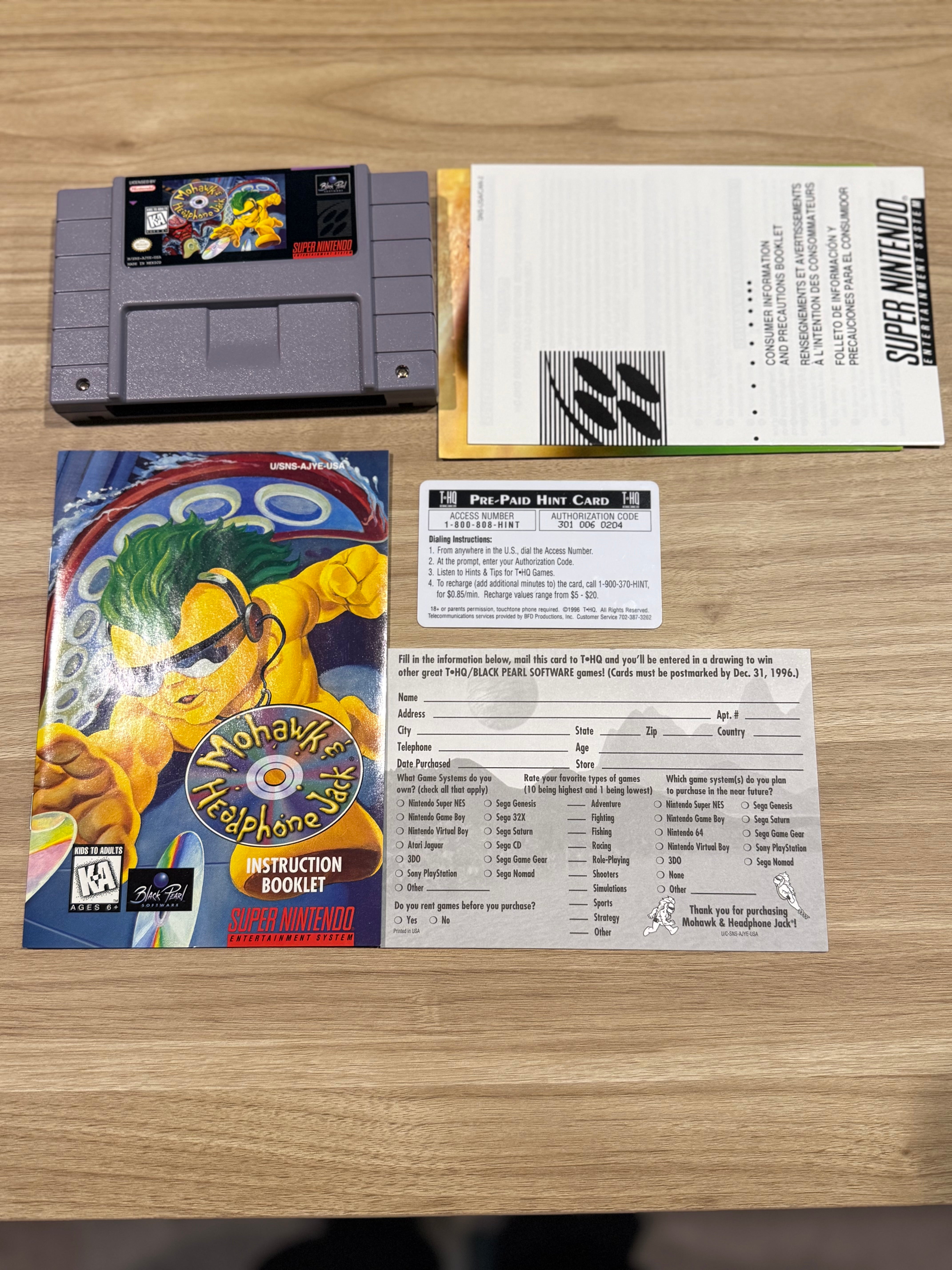Mohawk and Headphone Jack - Nintendo SNES
