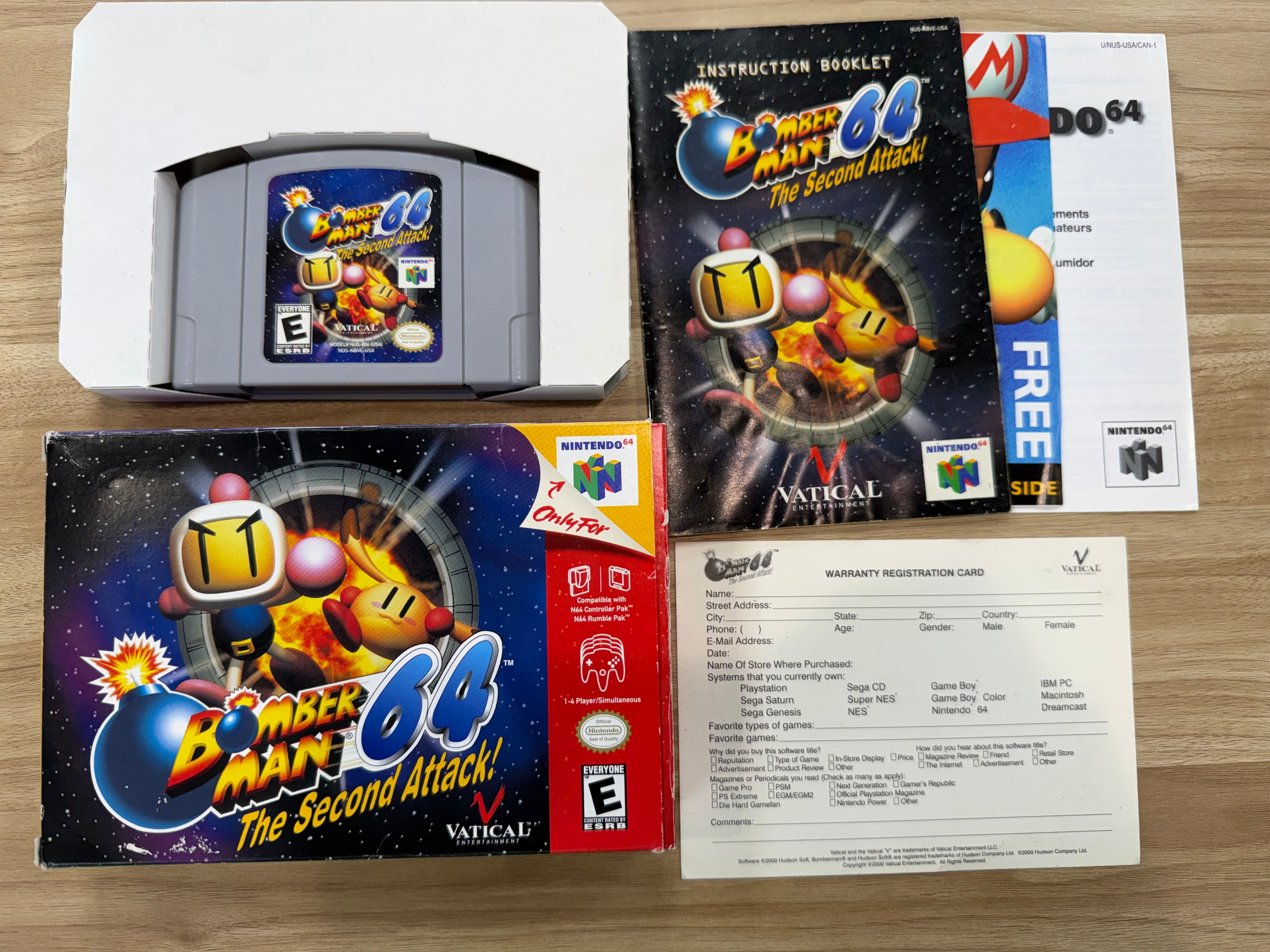 Bomberman 64 Second Attack - Nintendo N64 CIB - With Reg Card