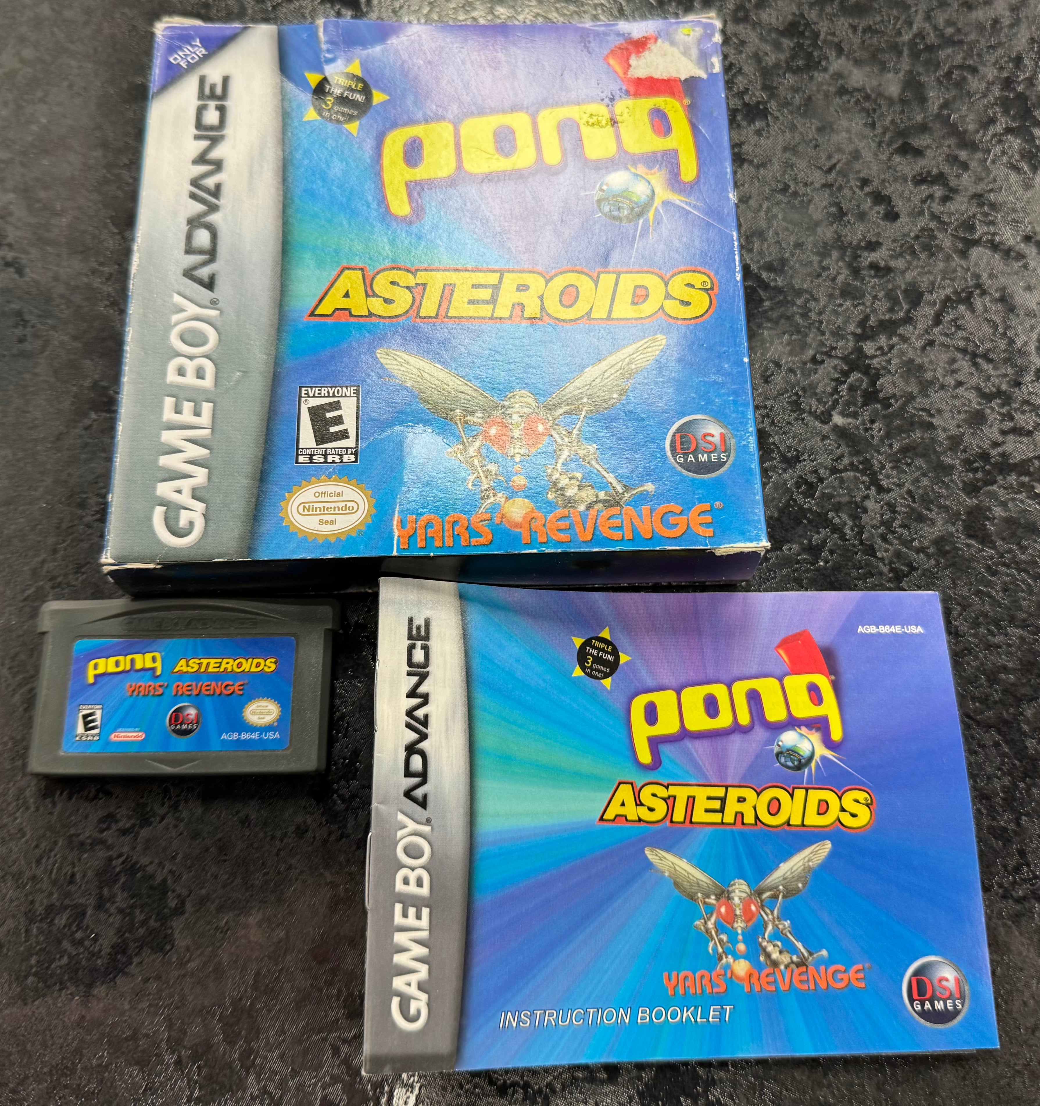 Pong and Asteroids and Yar's Revenge - Nintendo Game Boy Advance