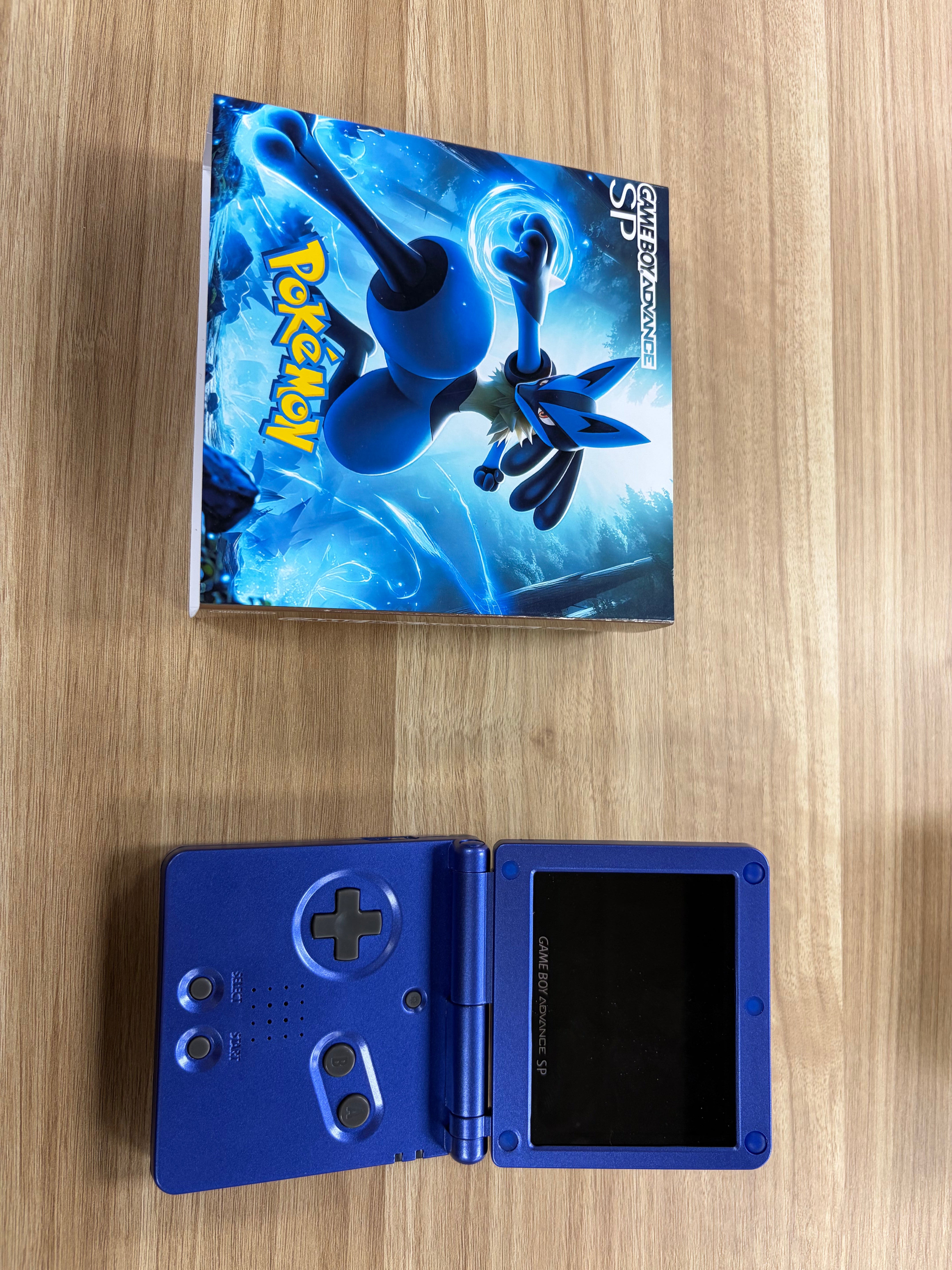 Nintendo Game Boy Advance SP (GBA SP) Custom Lucario Backlit Handheld Console