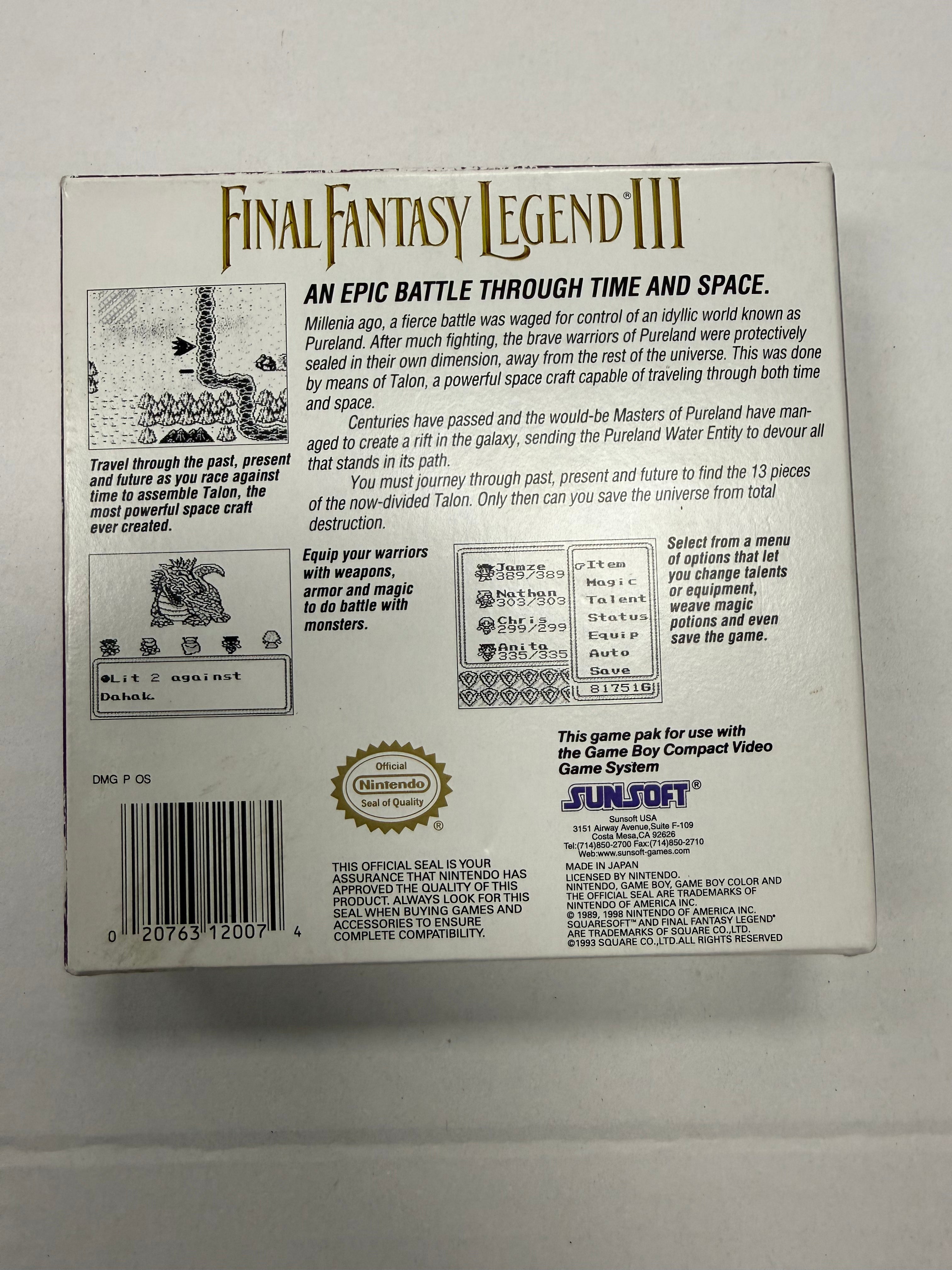 Final Fantasy Legend III (3) - Nintendo Game Boy