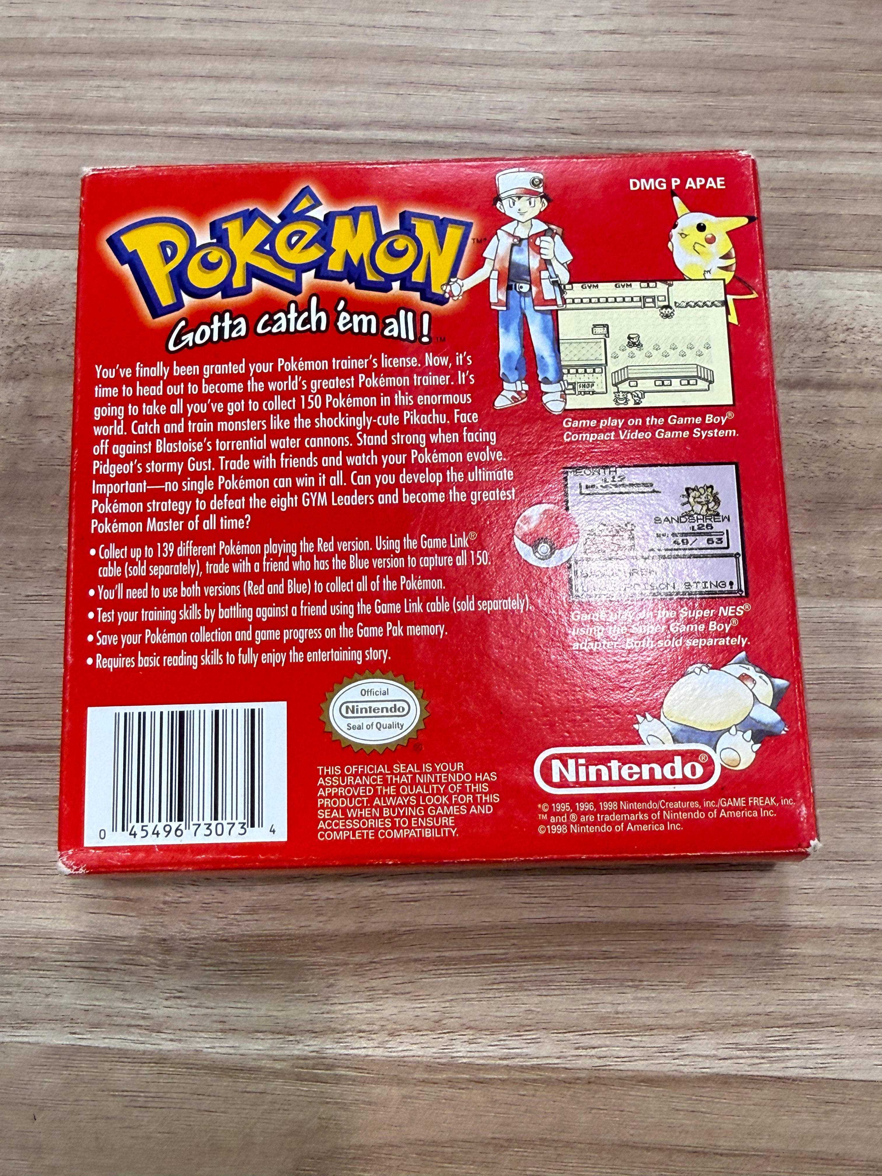 Pokemon Red - Nintendo Game Boy - Complete In Box - A