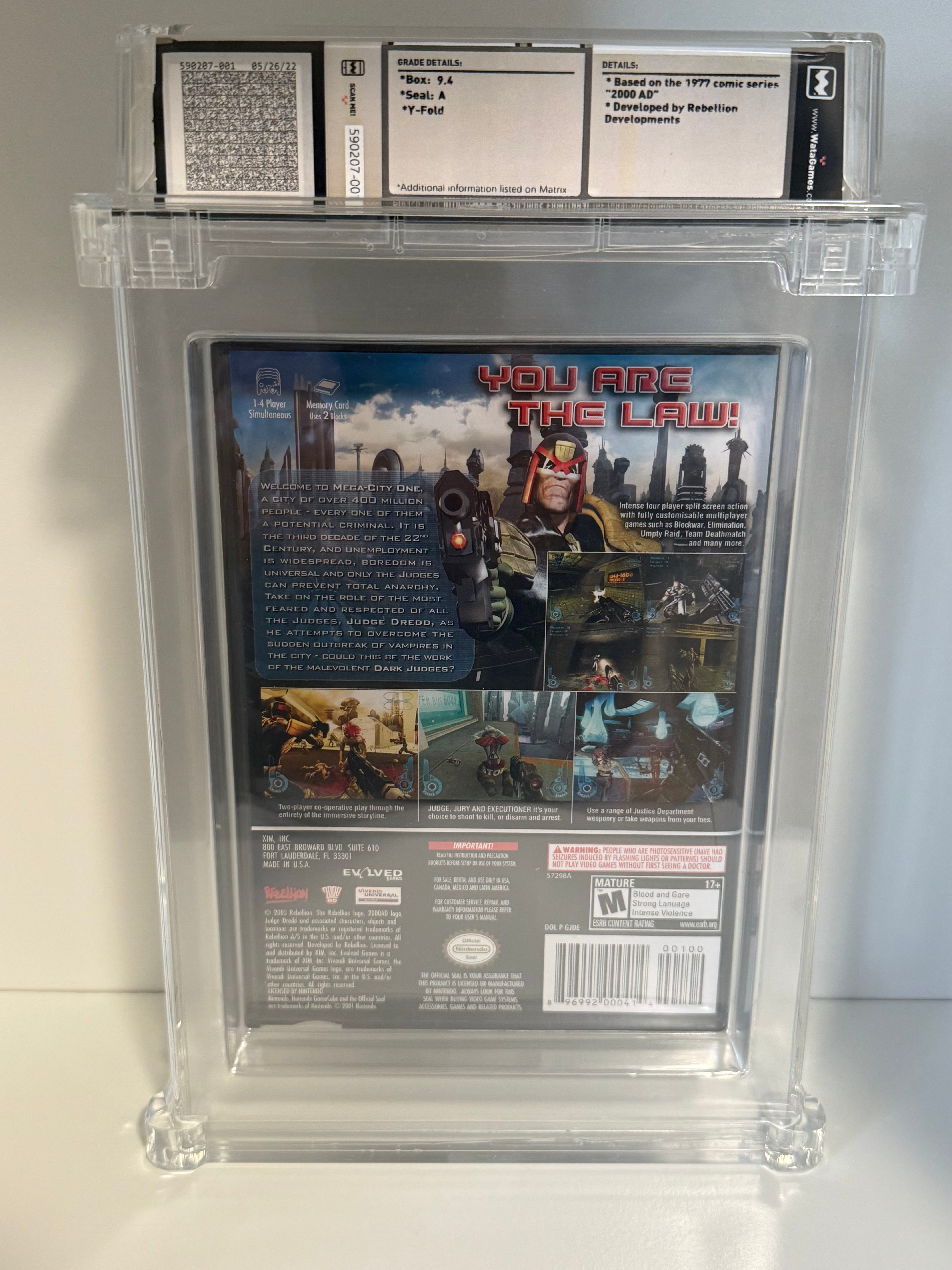 -GRADED 9.4  A - Judge Dredd -Dredd vs Death - Nintendo GameCube