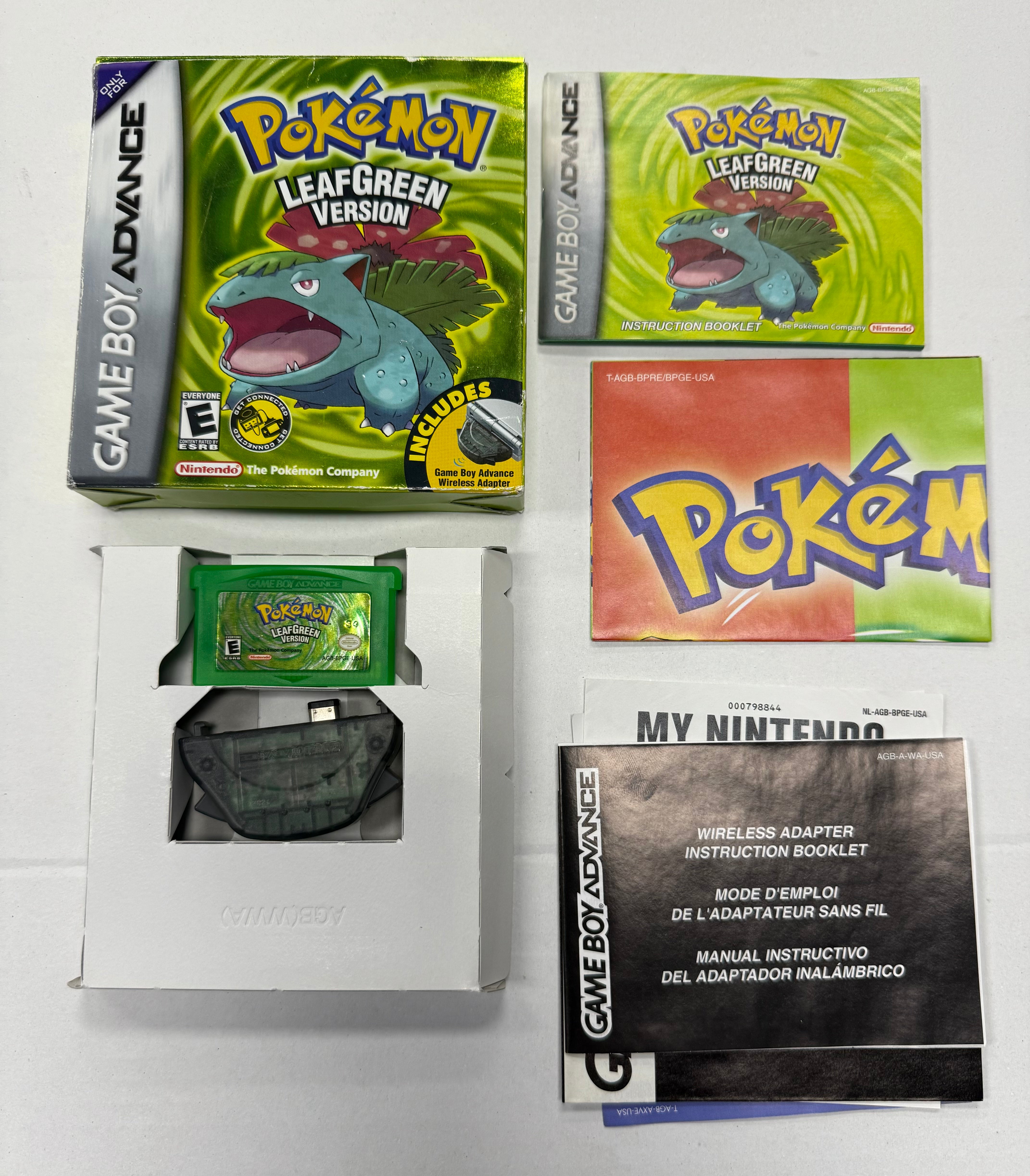 Pokemon Leaf Green: Complete  - Nintendo Game Boy Advance