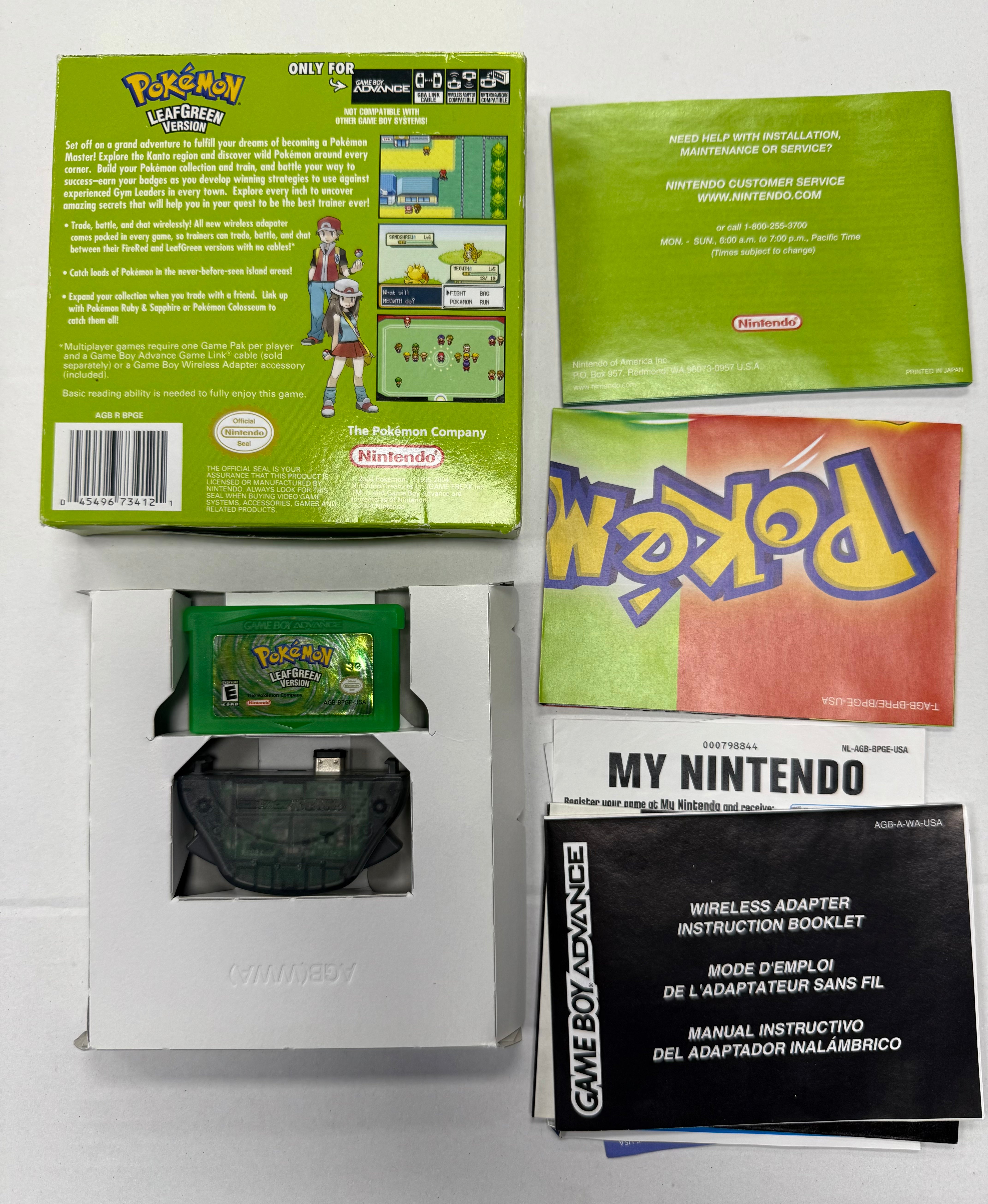 Pokemon Leaf Green: Complete  - Nintendo Game Boy Advance