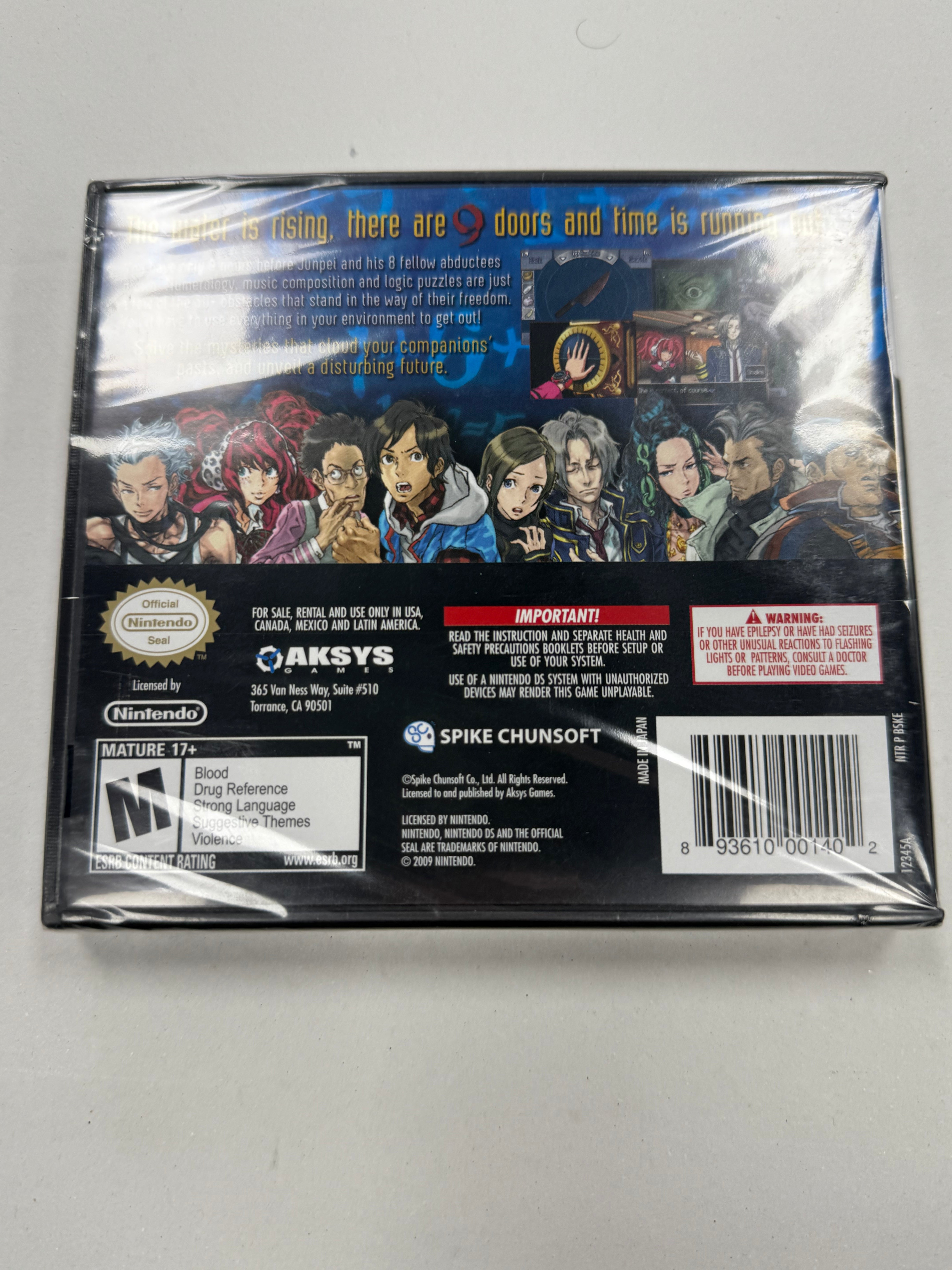 999 9 Hours, 9 Persons, 9 Doors - Nintendo DS