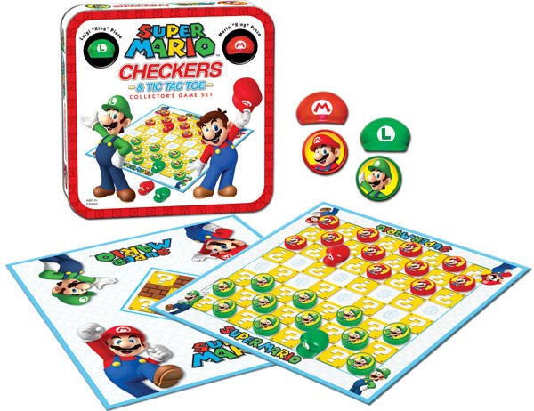 Super Mario and Luigi Checkers and Tic Tac toe