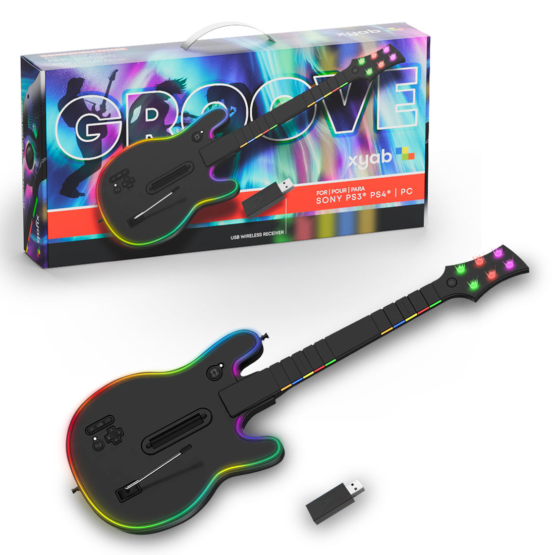 GROOVE Wireless Guitar Controller For PS3, PS4, PC