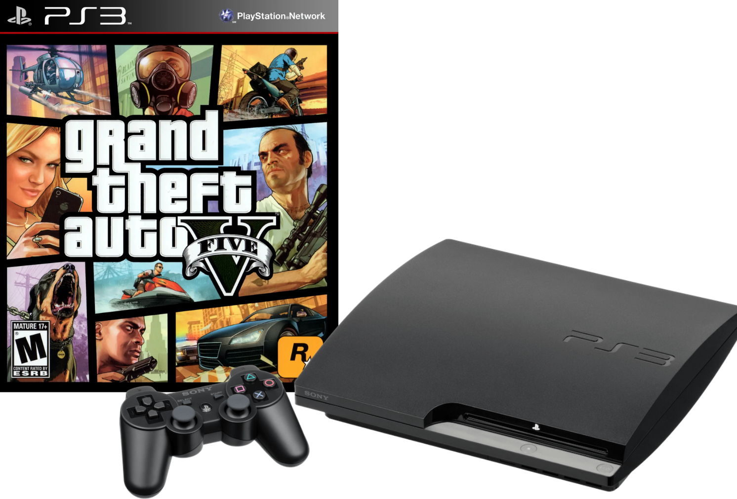 Ps3 Psp Vita Gta Sony PlayStation PS3 Charcoal Black Slim Console