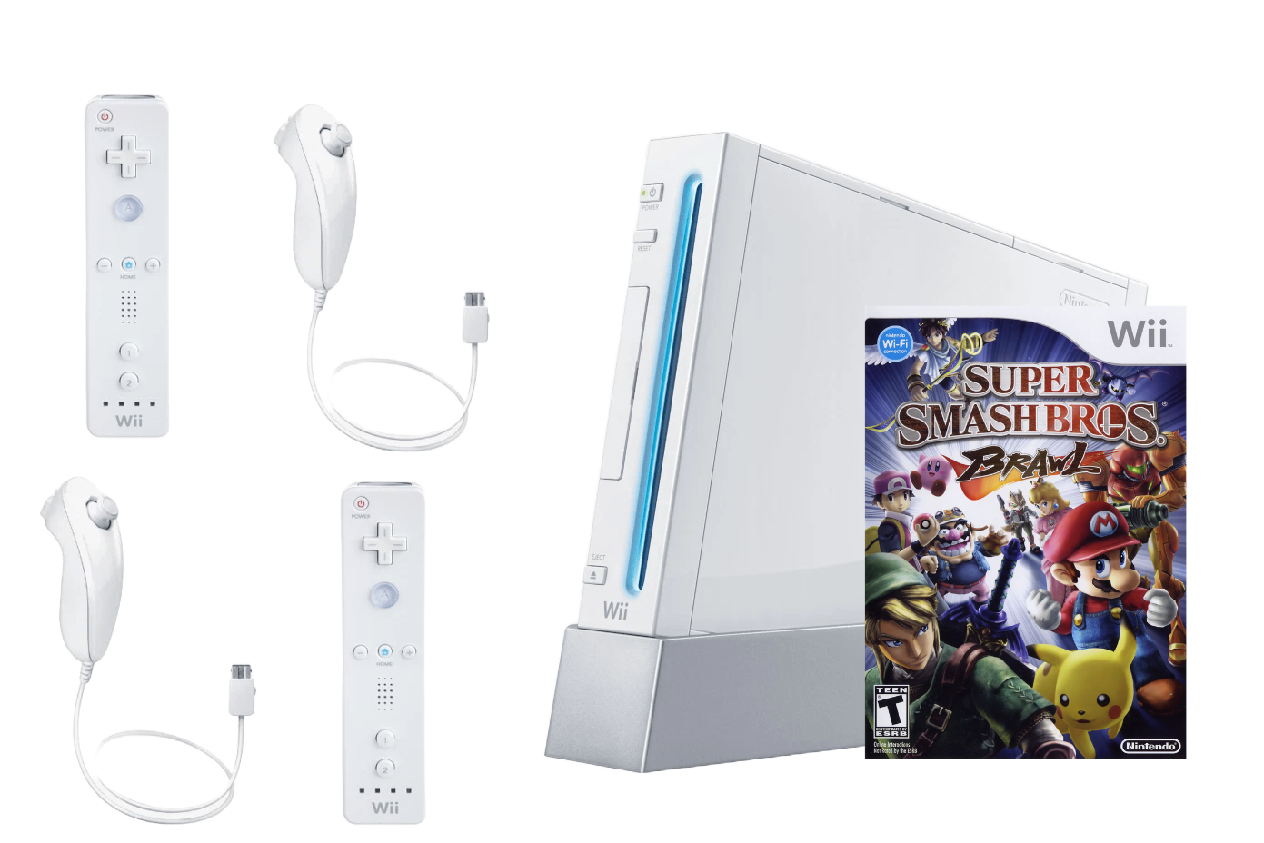 Nintendo Wii / Smash Bros Brawl Bundle Two Controller Bundle