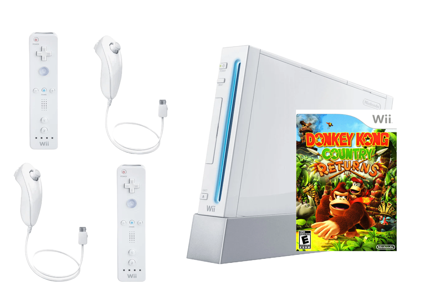 Nintendo Wii / Donkey Kong Country Returns Two Controller Bundle