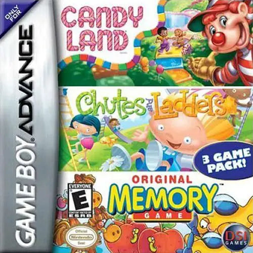 3 Game Pack! Candy Land + Chutes And Ladders + Original Memory Game - Nintendo Game Boy Advance
