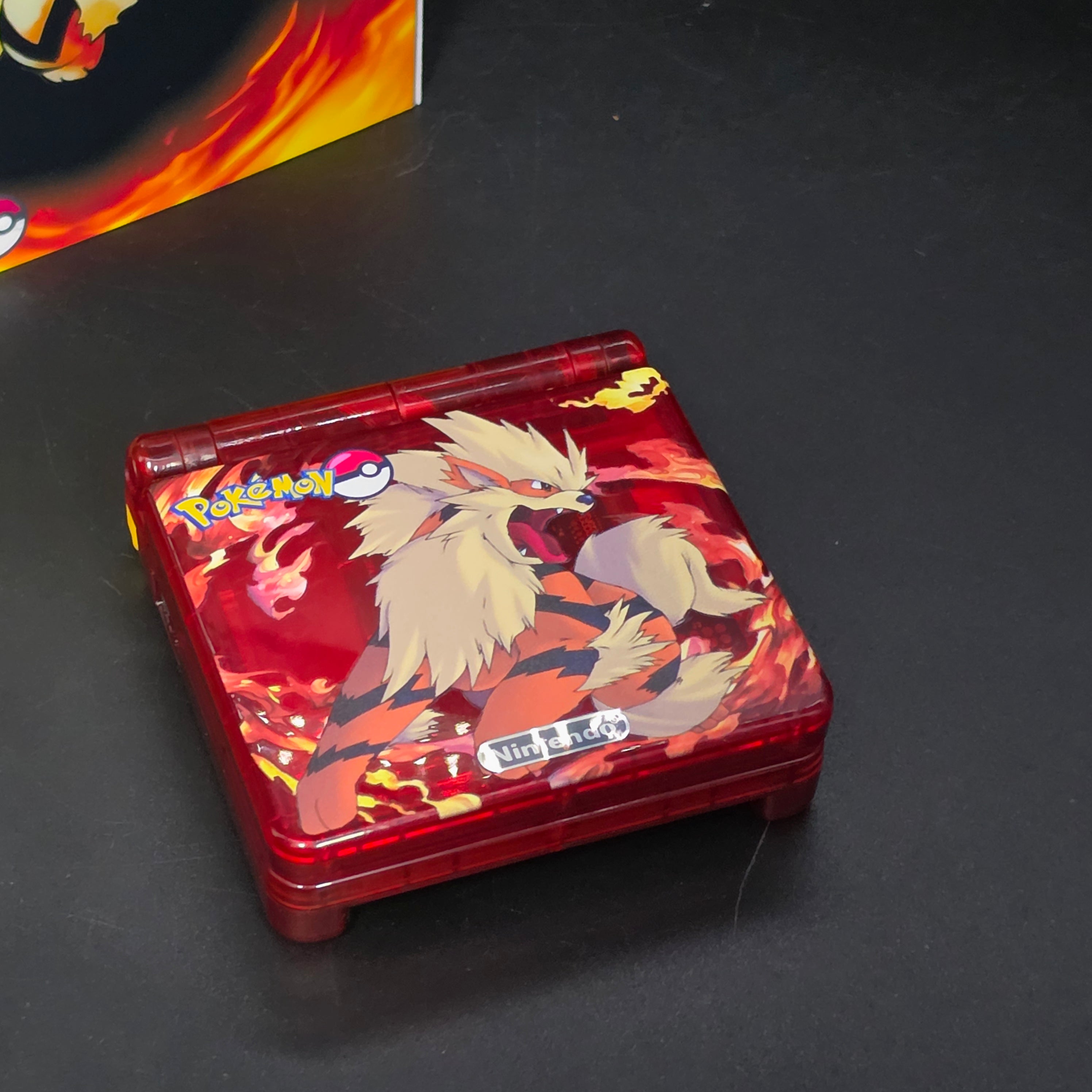 Nintendo Game Boy Advance SP (GBA SP) Custom Arcanine Backlit Handheld Console