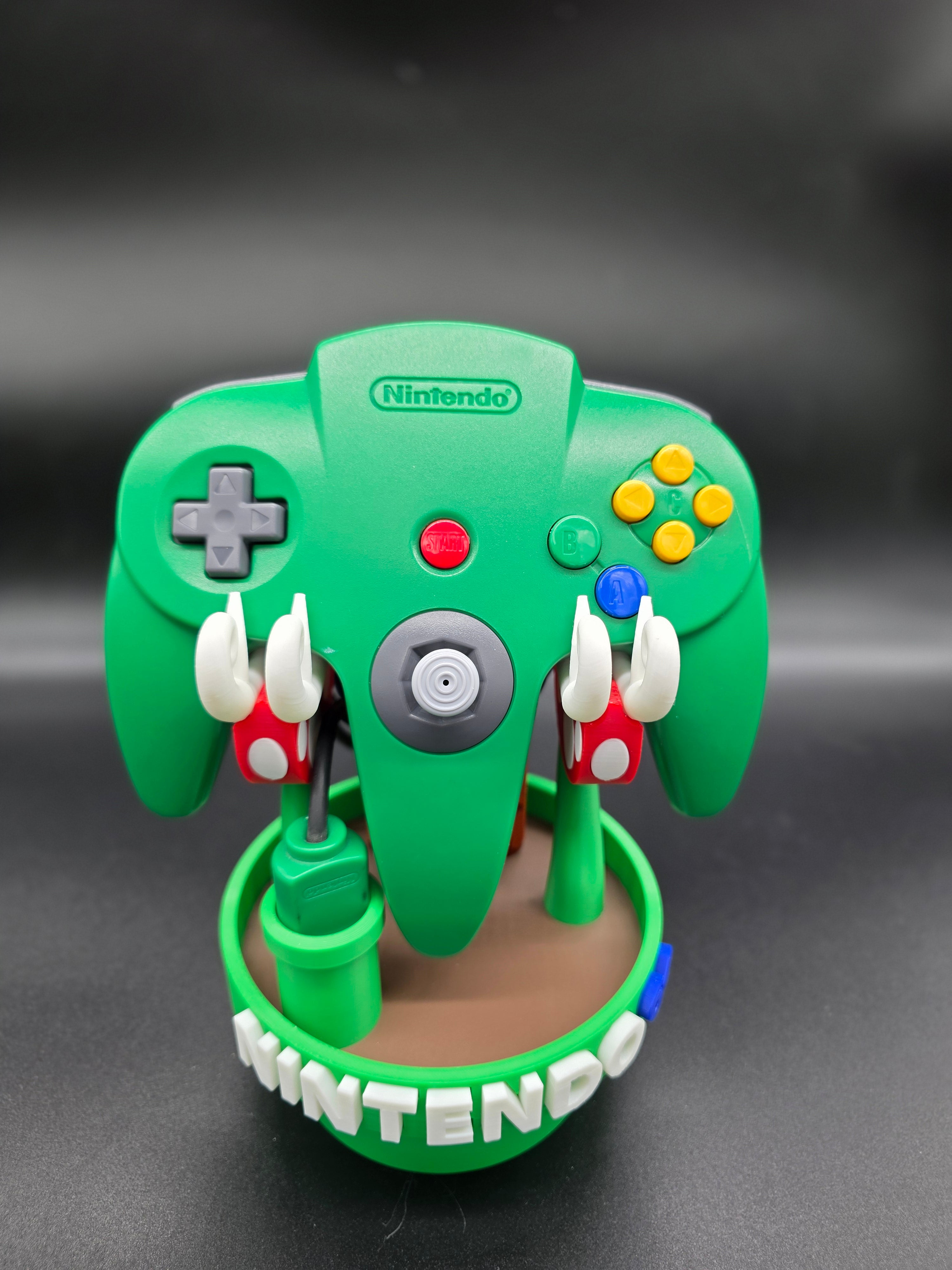 Nintendo 64 (N64) Controller Piranha Plant Display Stand – Custom Holder