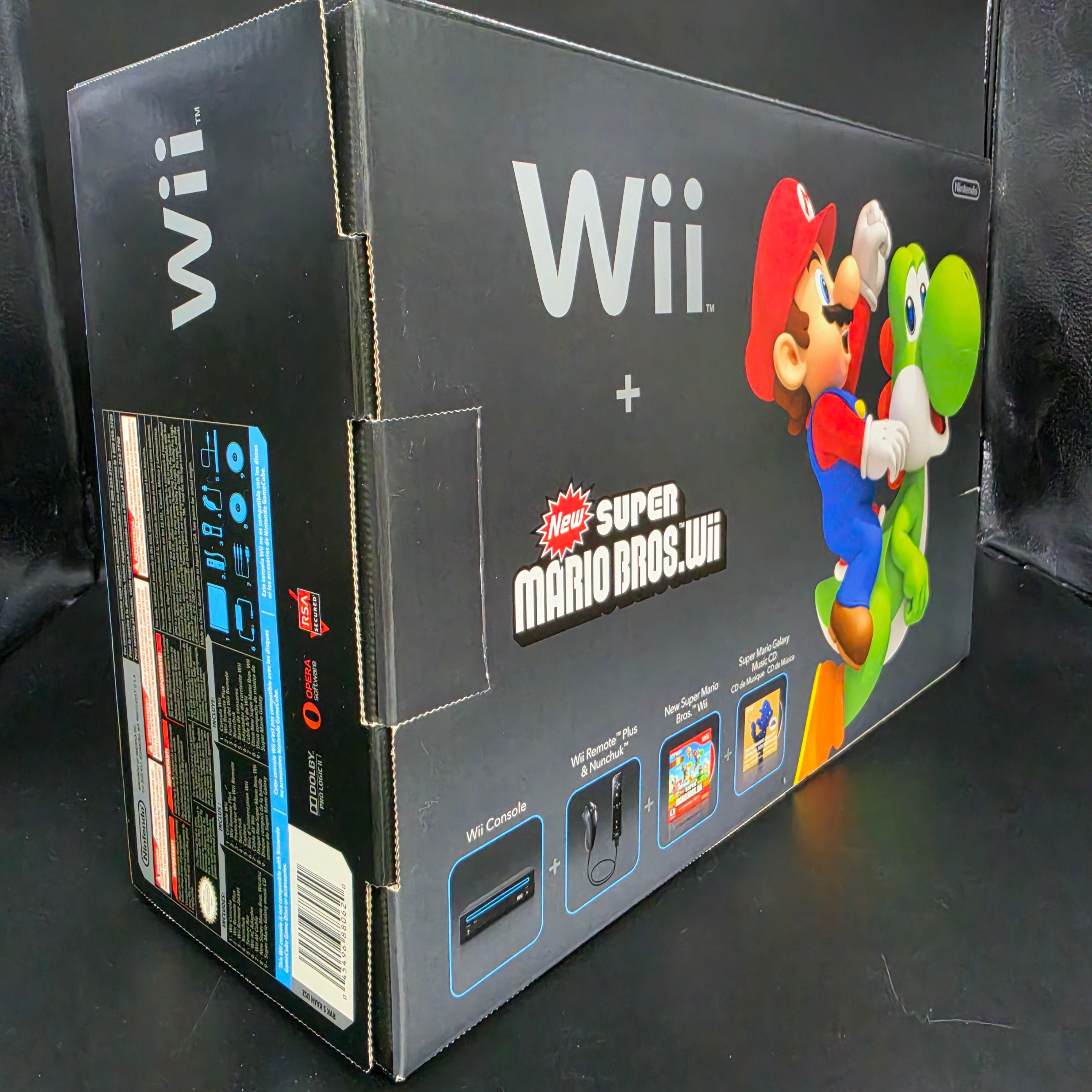 Nintendo Wii Black Console – New Super Mario Bros. Wii Bundle [Factory Sealed]