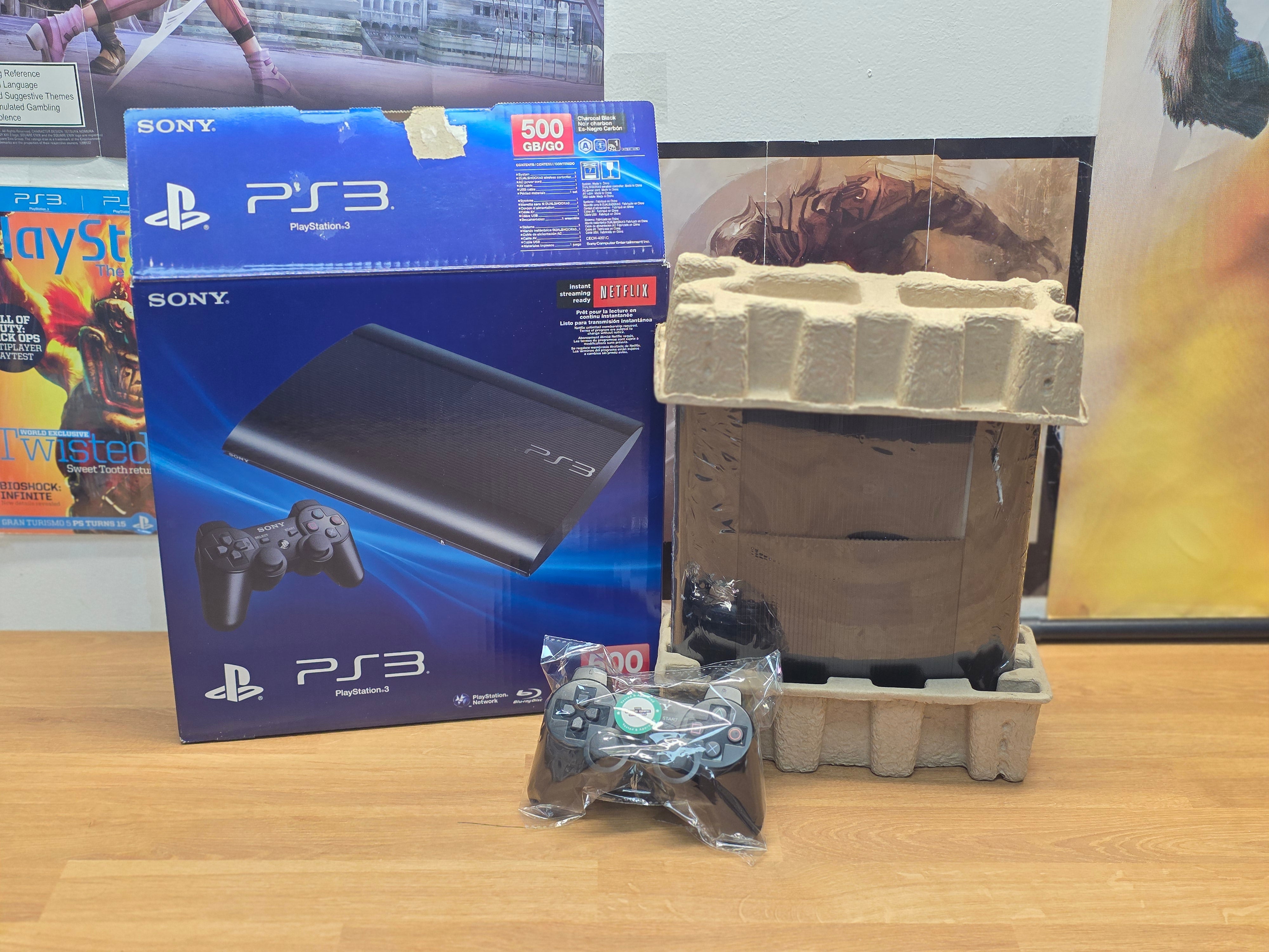 Sony PlayStation 3 PS3 Black Super Slim GTA V Rare Edition Console Bundle