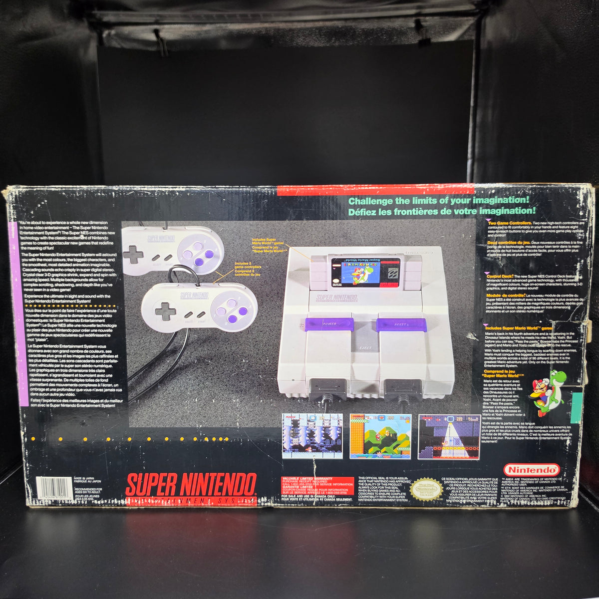 CIB Super Nintendo Console Bundle + Super Mario world (SNES-001)