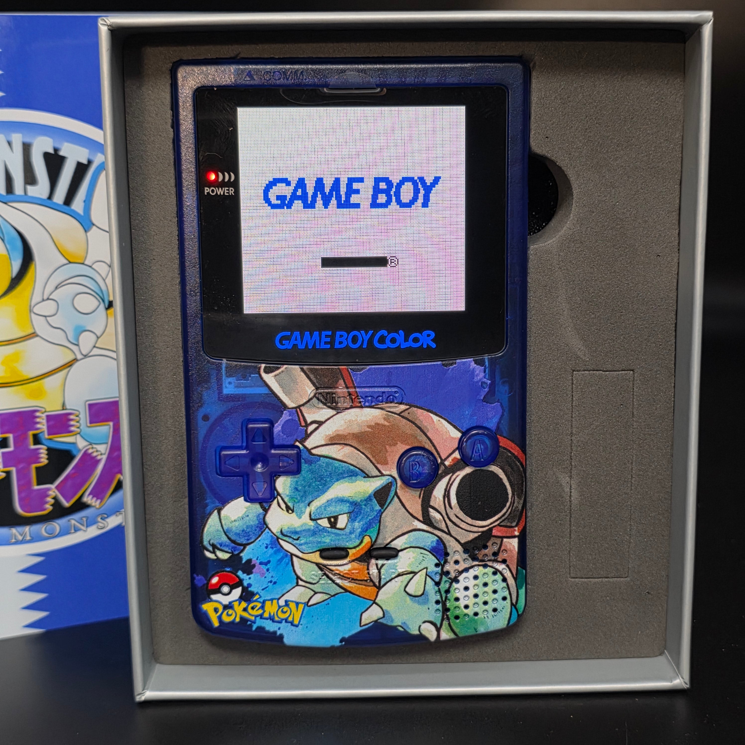 Nintendo Game Boy Color (GBC) Custom Blastoise Backlit Handheld Console