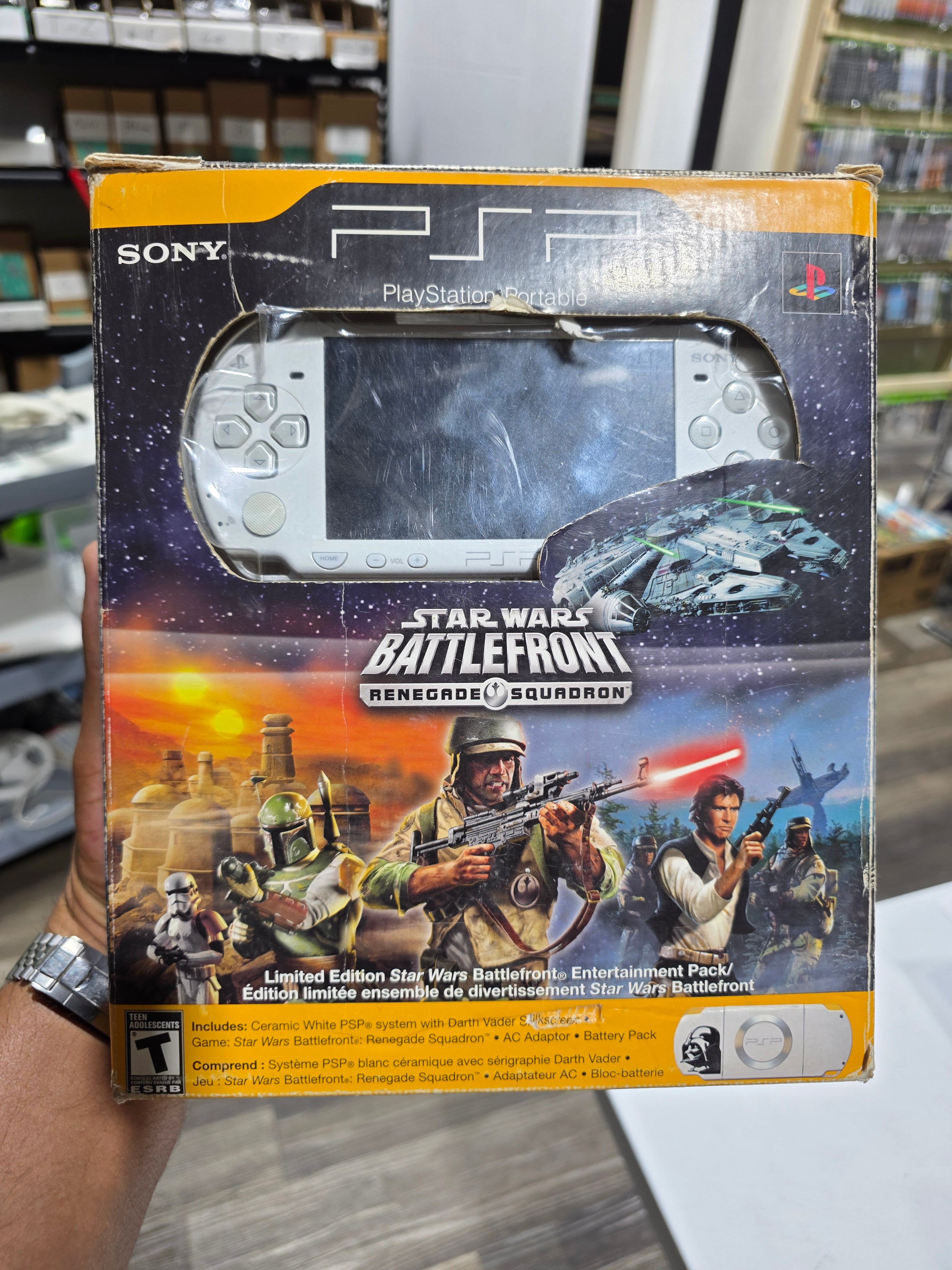 (With Box) Sony PlayStation Portable PSP Star Wars White Edition Model 2000 Handheld Console