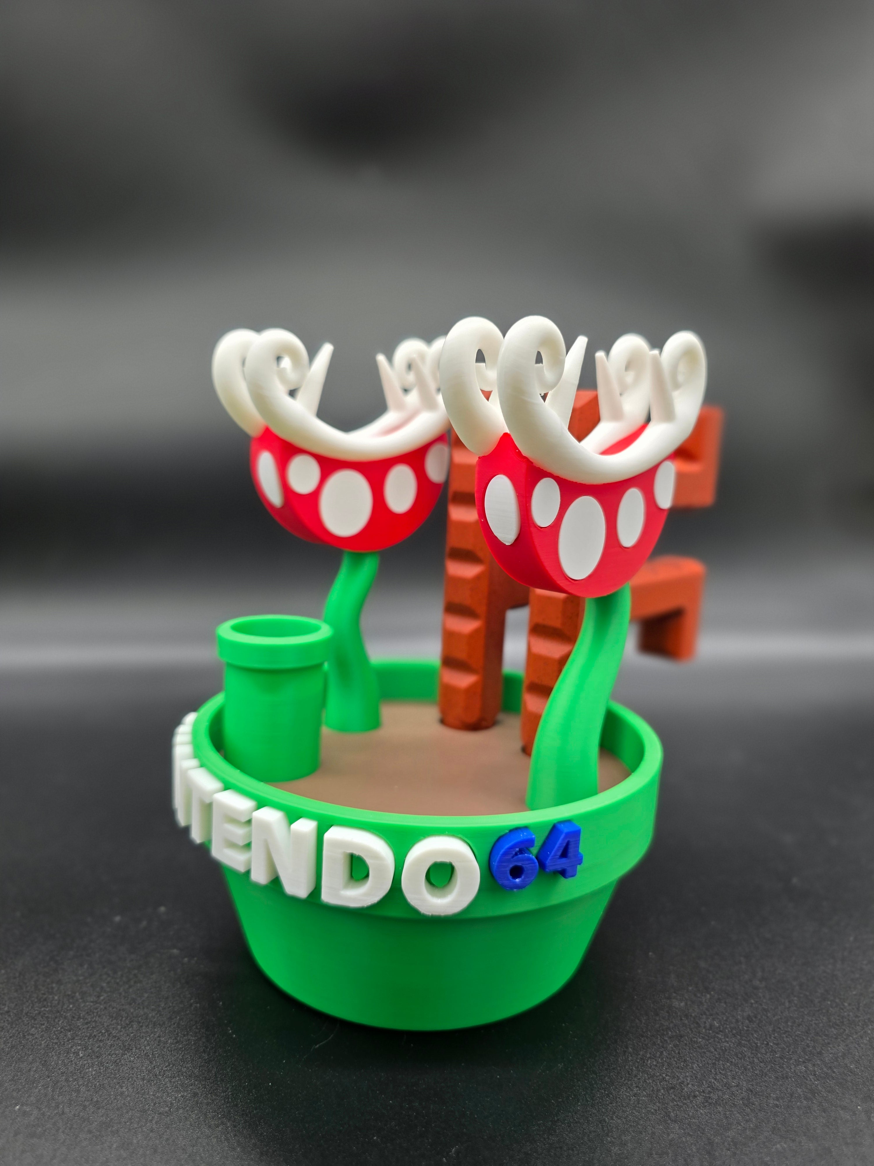 Nintendo 64 (N64) Controller Piranha Plant Display Stand – Custom Holder
