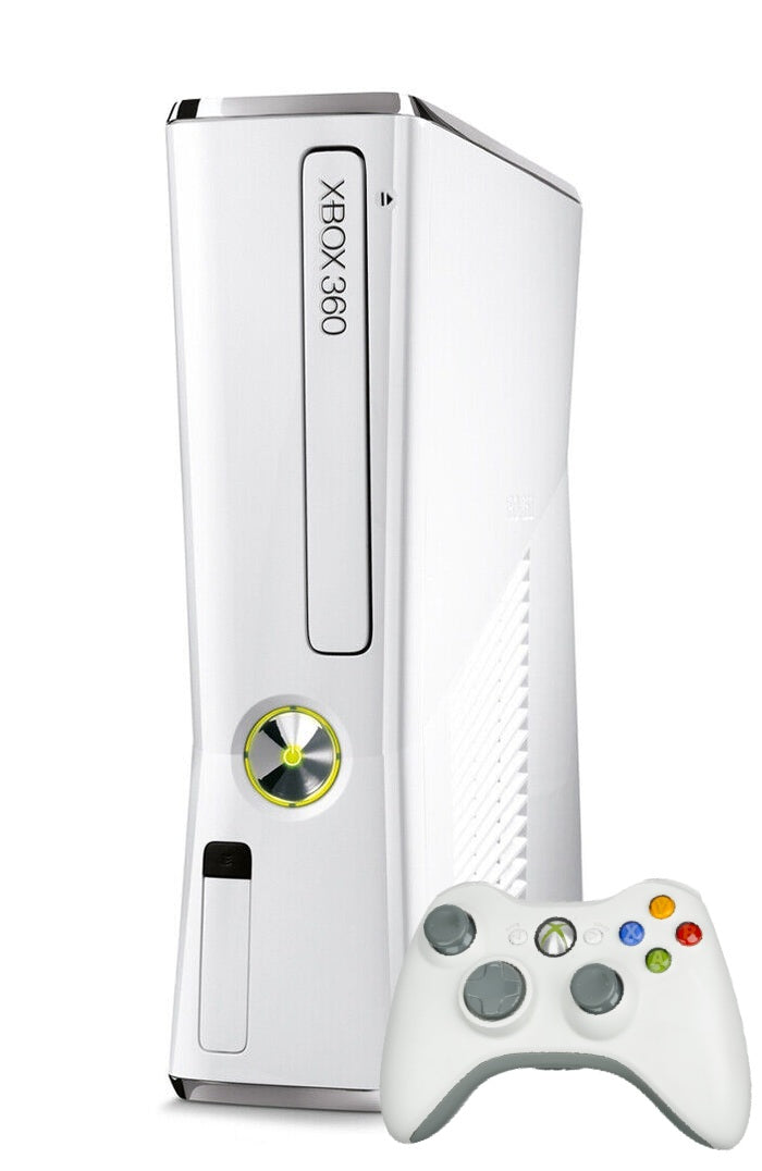 Microsoft Xbox 360 Slim White Console Bundle