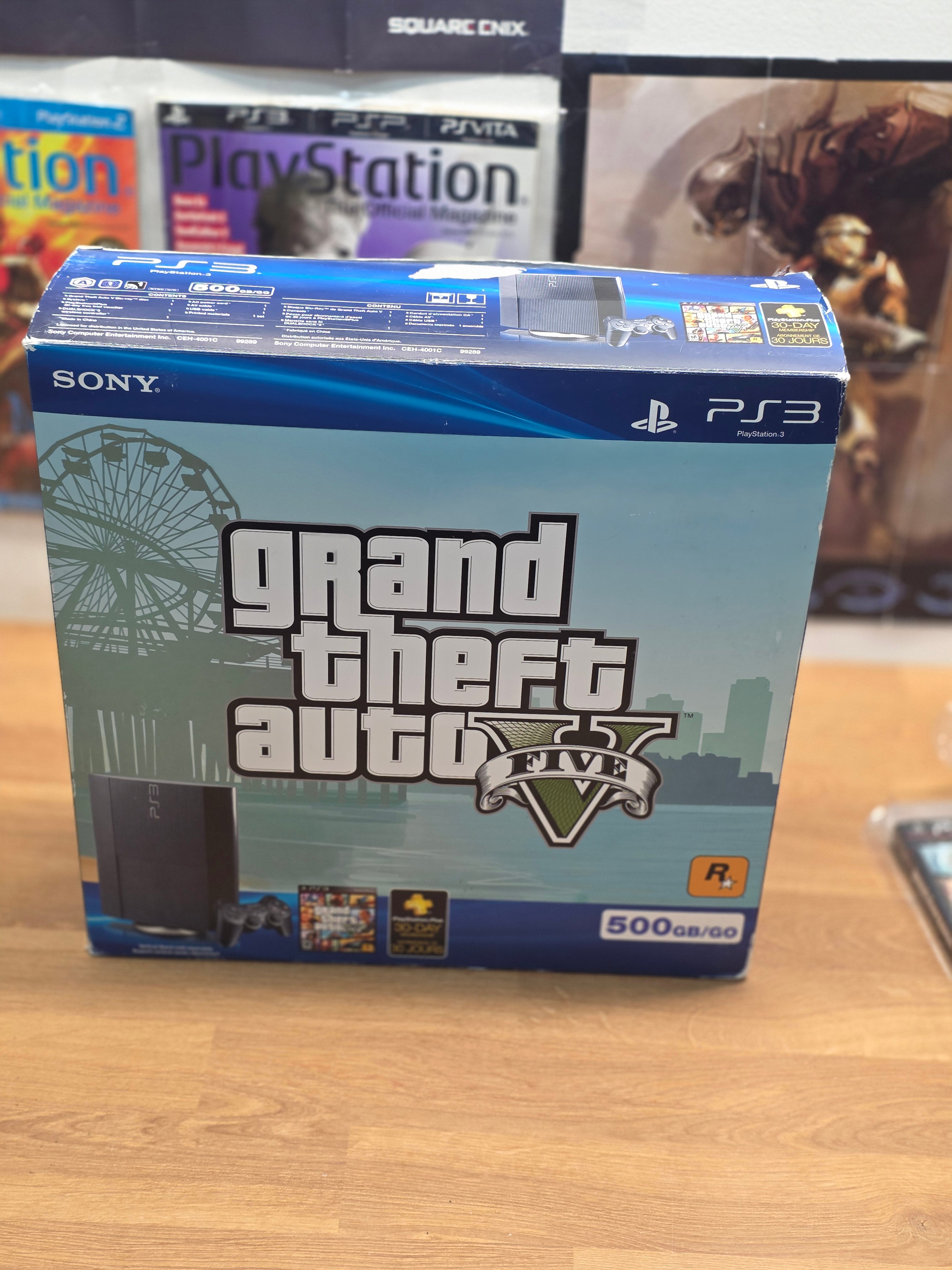 Sony PlayStation 3 PS3 Black Super Slim GTA V Rare Edition Console Bundle