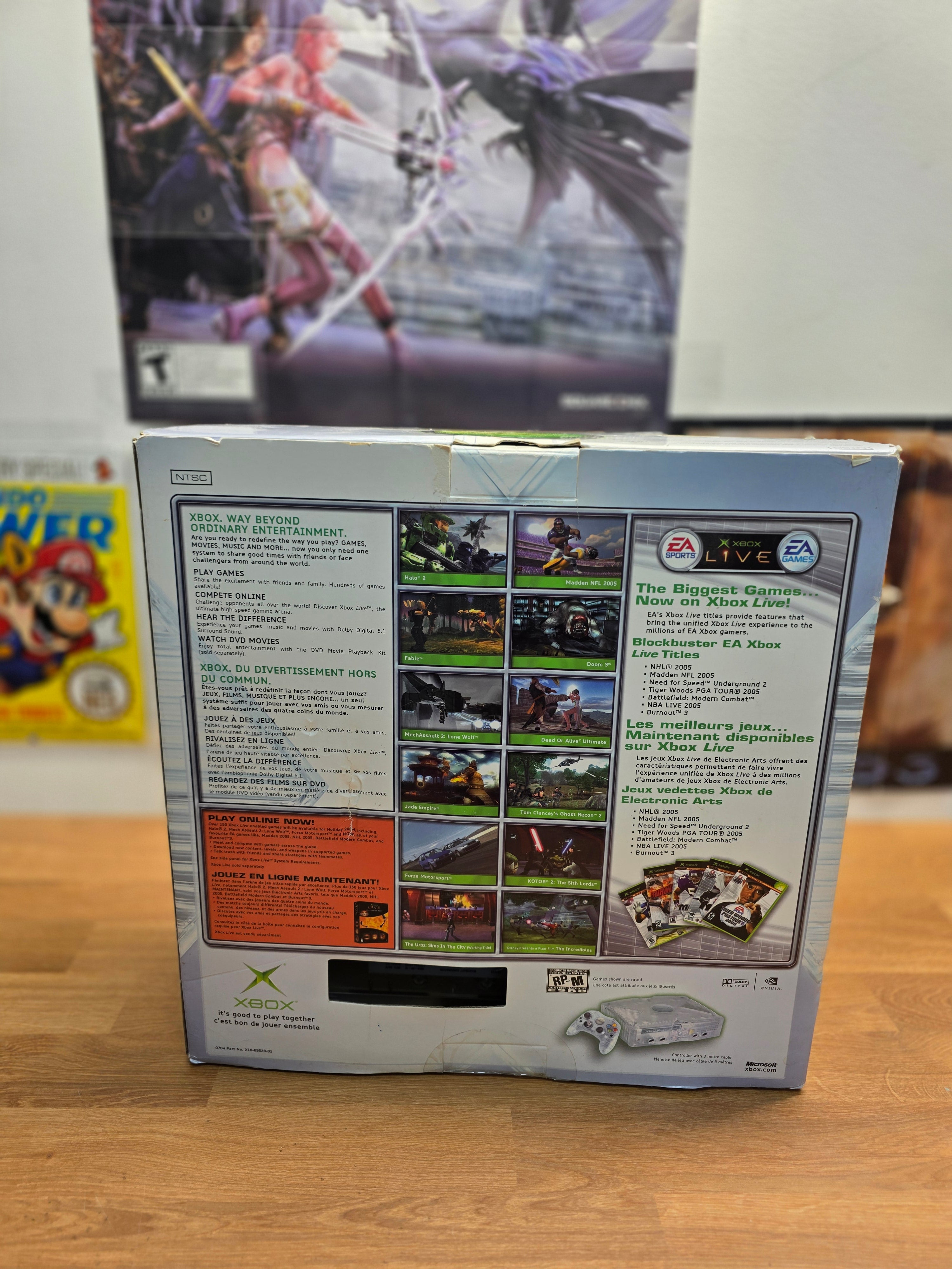 Microsoft Original OG Xbox Crystal Clear Console Bundle CIB