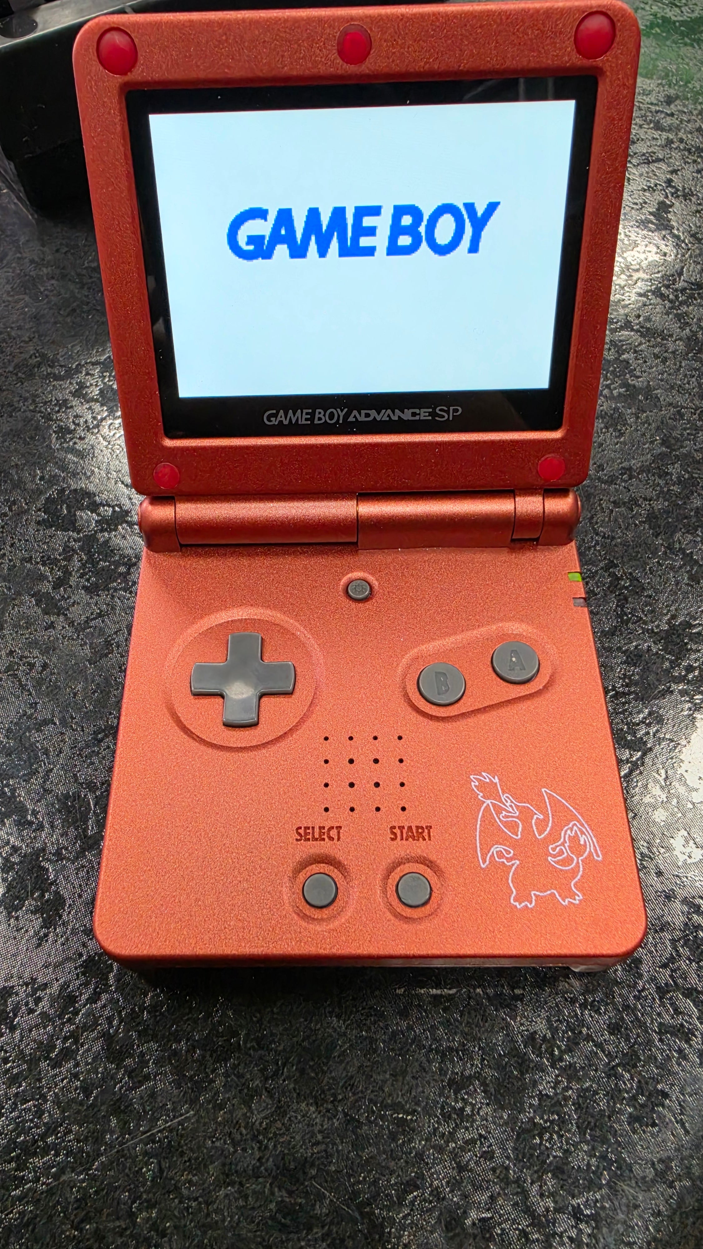 Nintendo Game Boy Advance SP (GBA SP) Custom Charizard Backlit Handheld Console