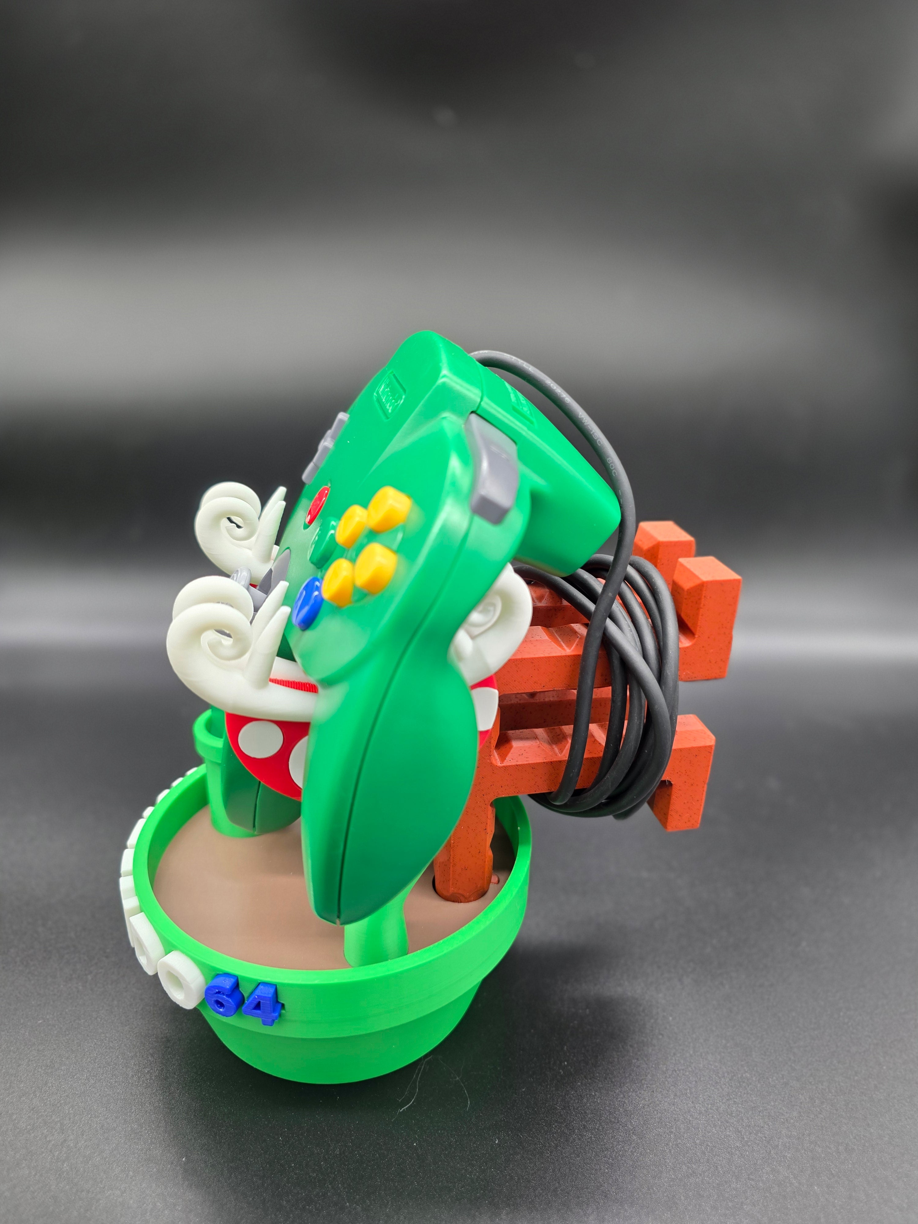 Nintendo 64 (N64) Controller Piranha Plant Display Stand – Custom Holder