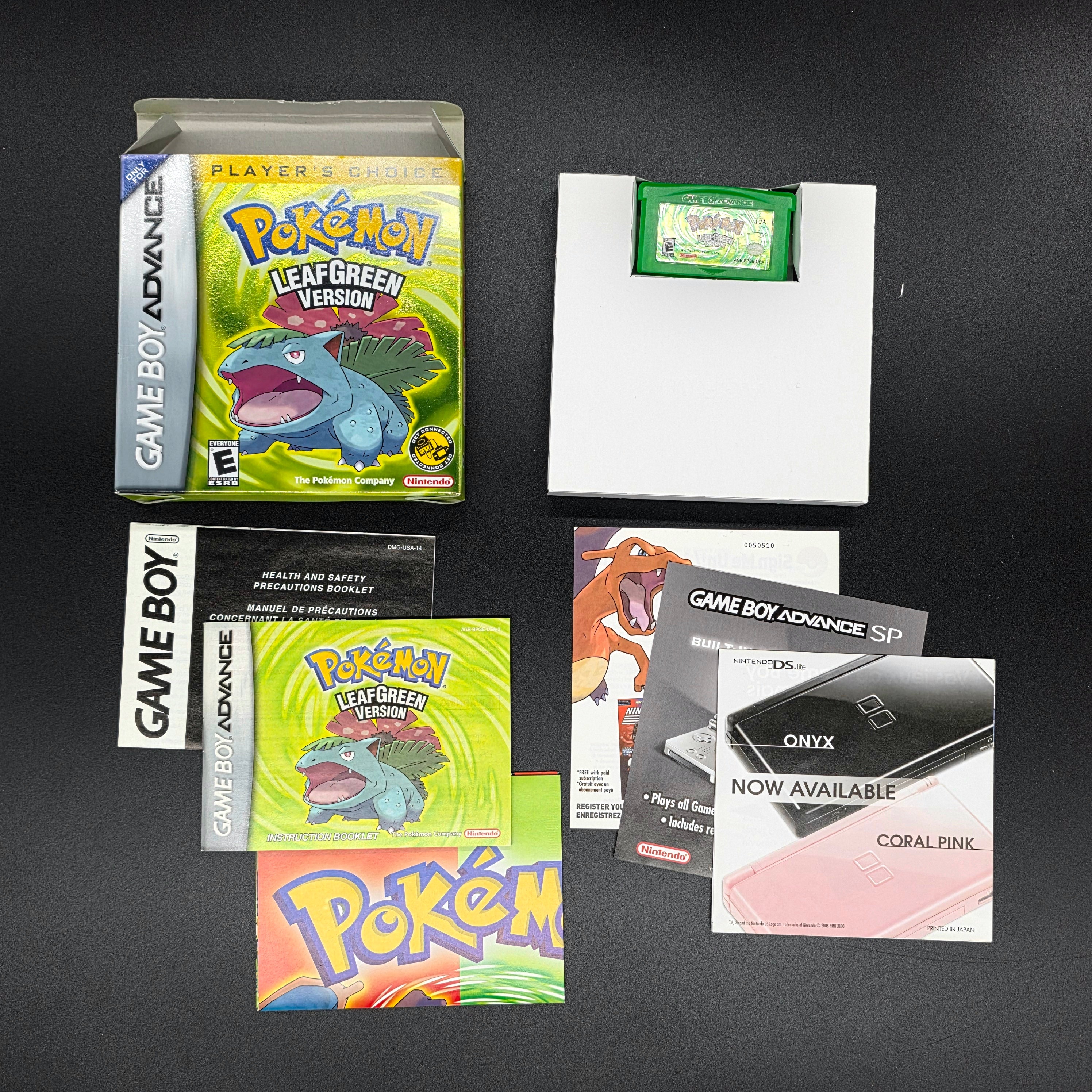 Pokemon Leaf Green: Complete [Player's Choice] - Nintendo Game Boy Advance