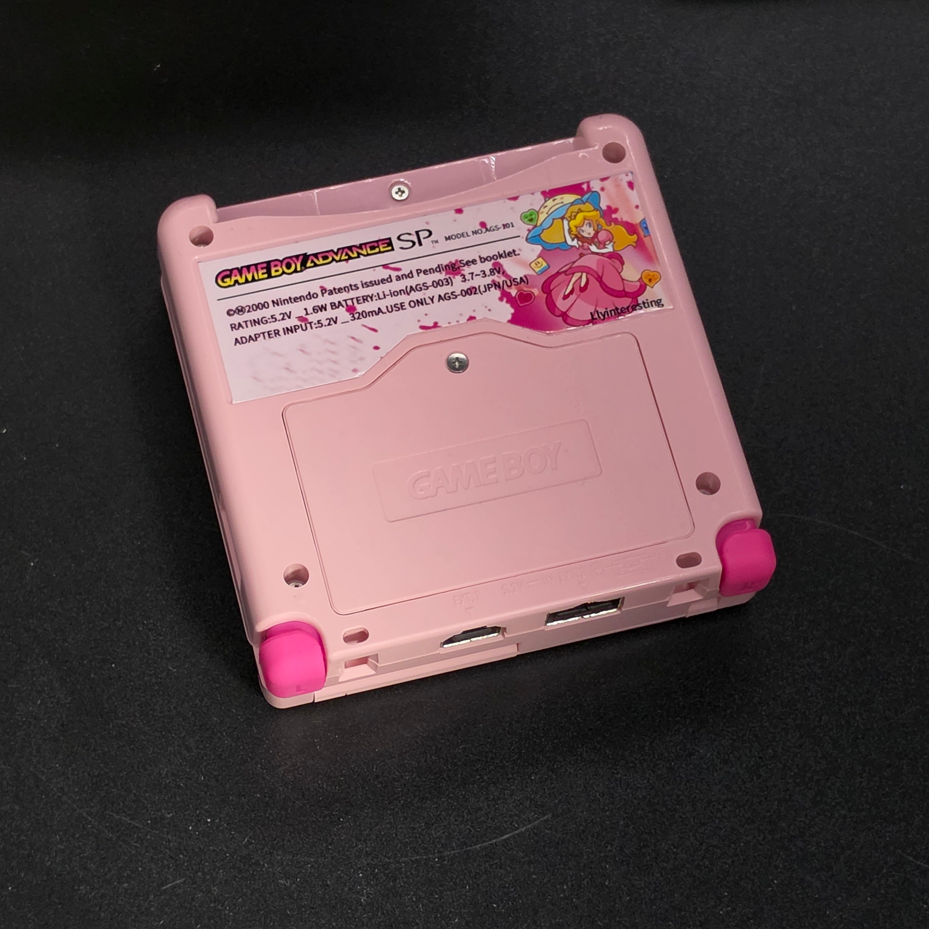Nintendo Game Boy Advance SP (GBA SP) Custom Peach Backlit Handheld Console