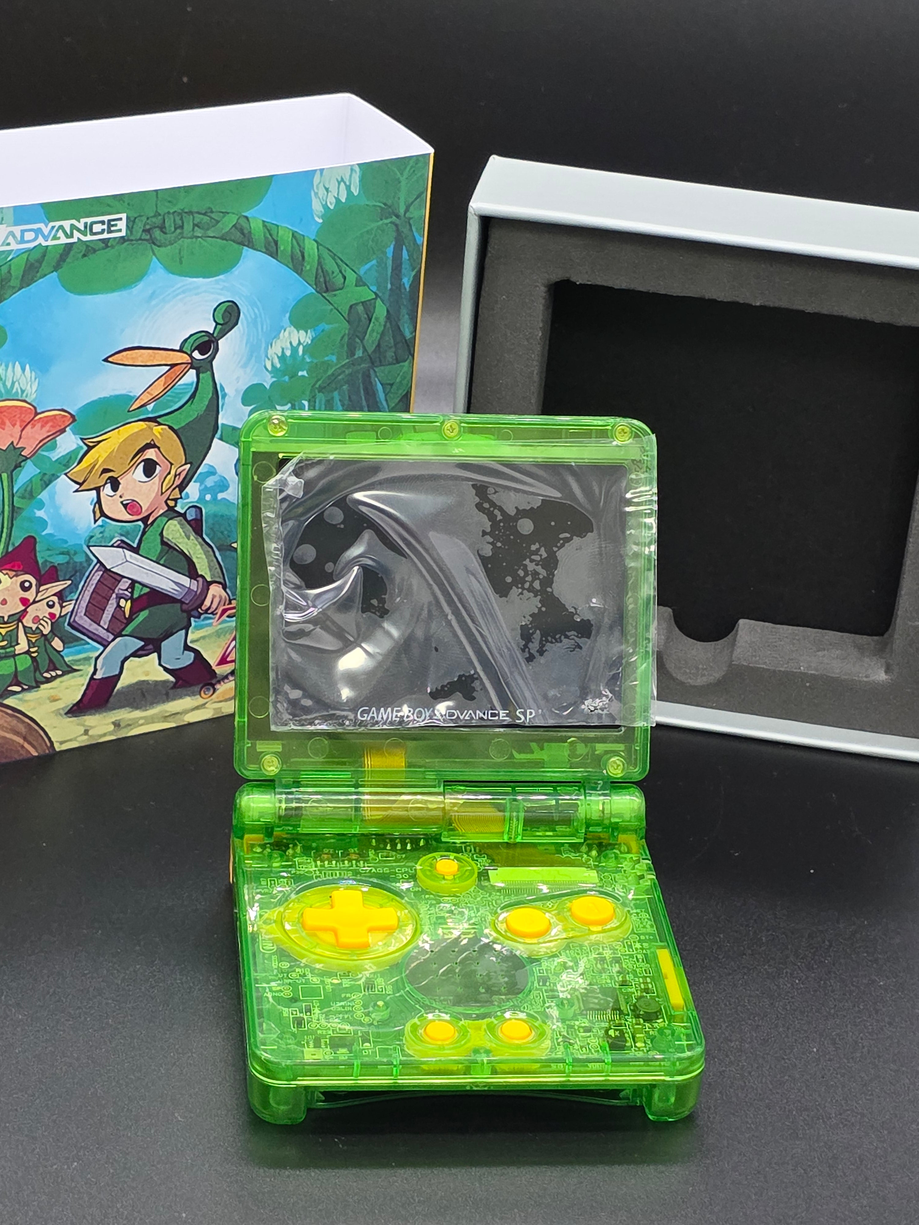 Nintendo Game Boy Advance SP (GBA SP) Custom Zelda Minish Cap Backlit Handheld Console