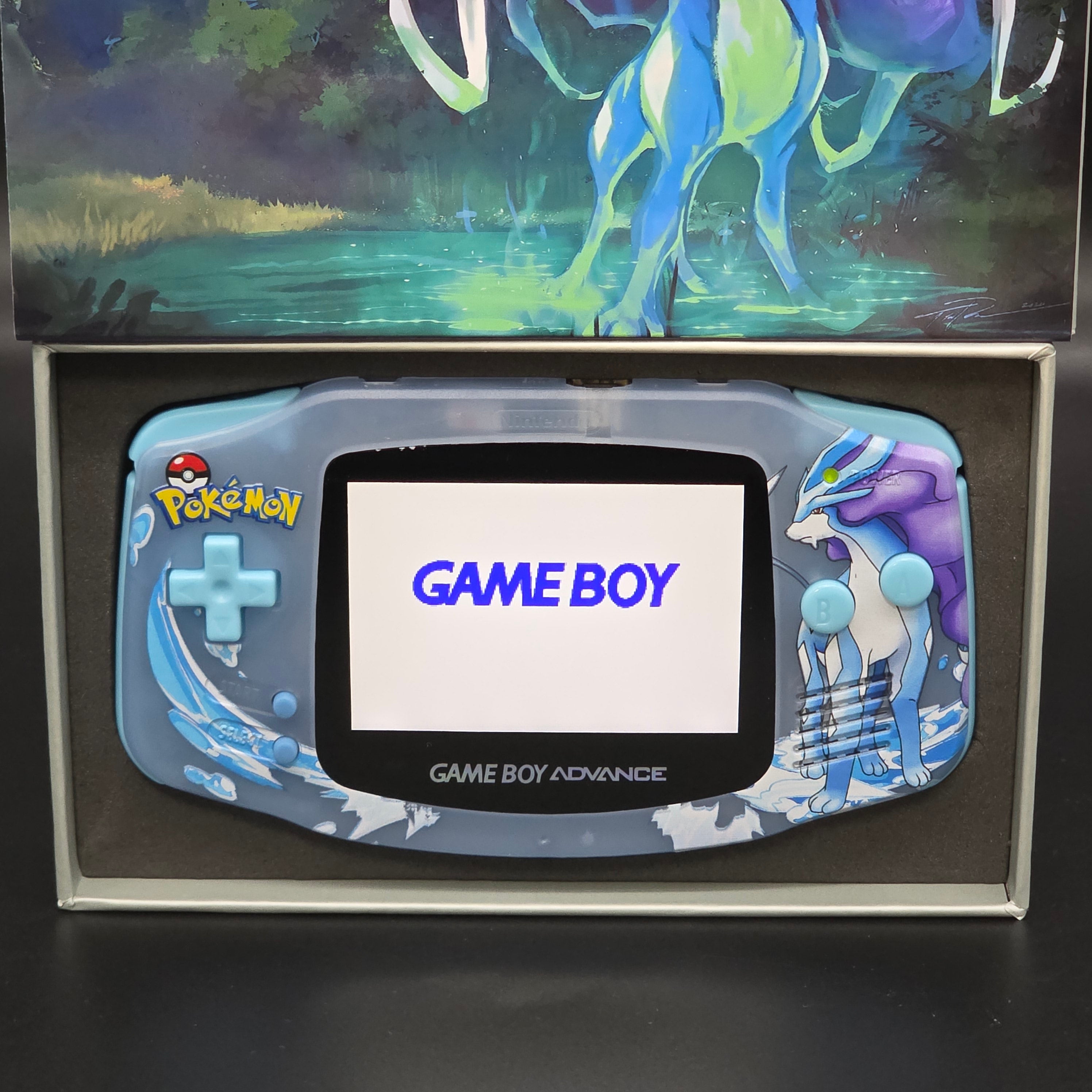 Nintendo Game Boy Advance (GBA) Custom Suicune Backlit Handheld Console