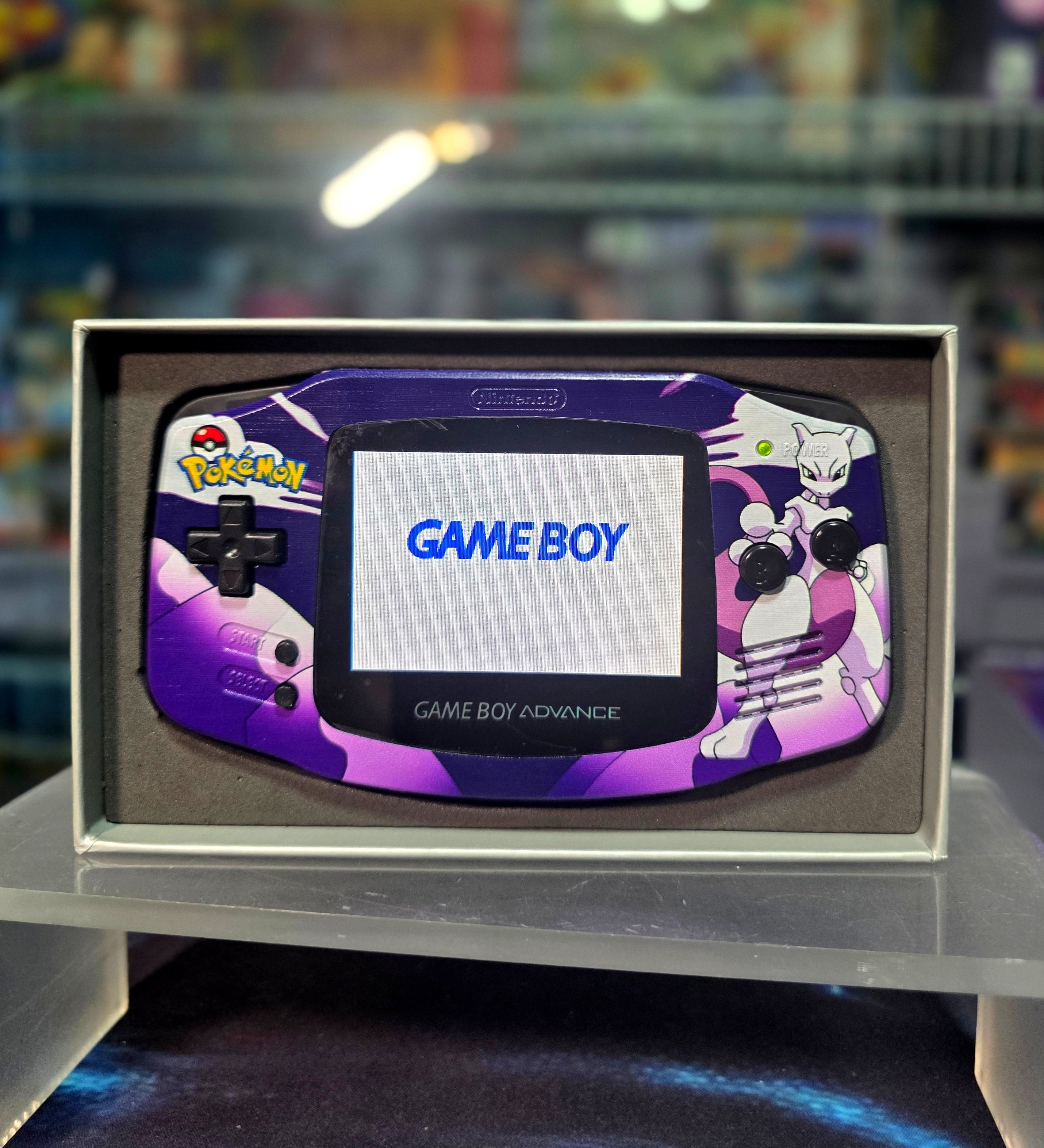 Nintendo Game Boy Advance (GBA) Custom Mewtwo Backlit Handheld Console