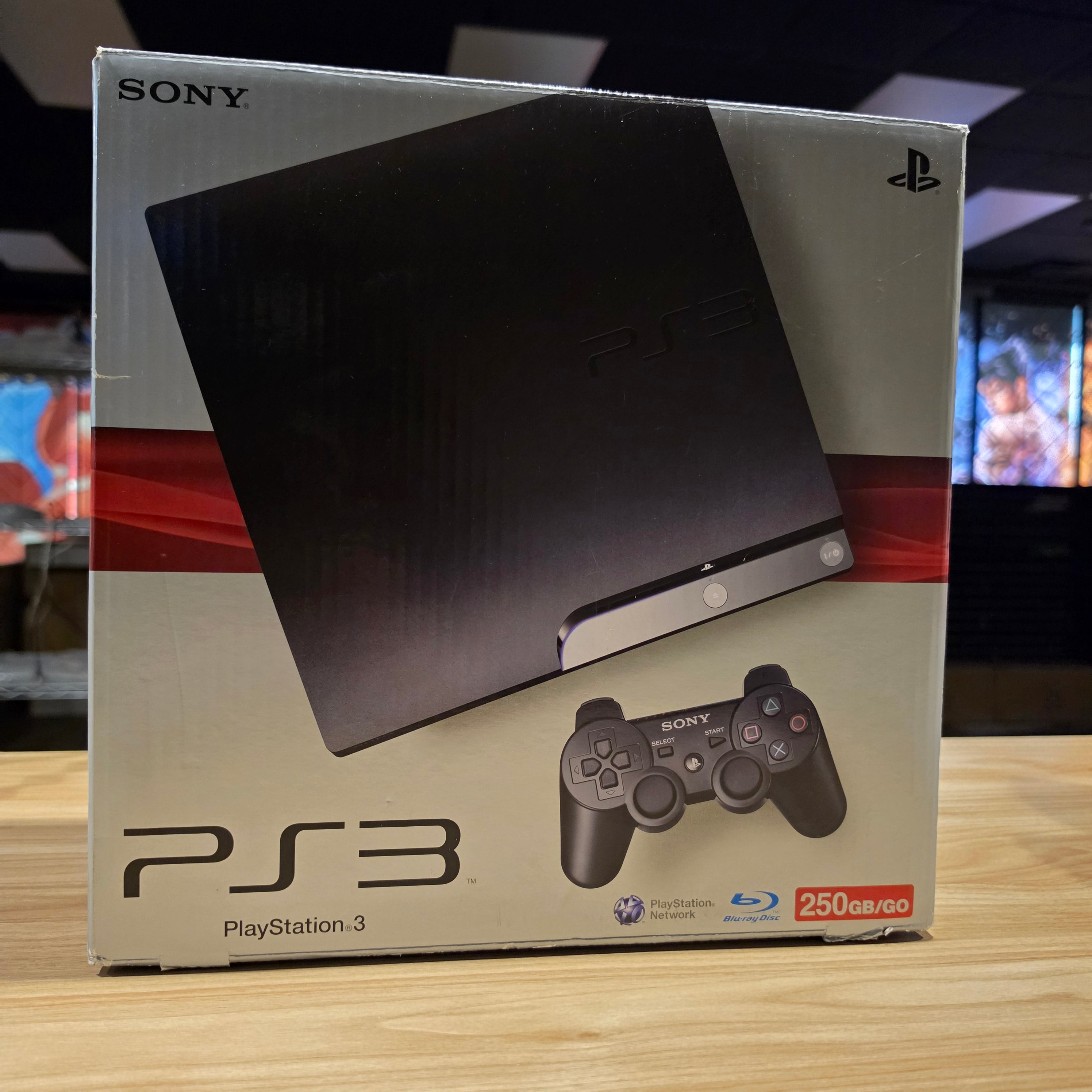 CIB Sony PlayStation 3 PS3 250 GB Charcoal Black Slim Console Bundle