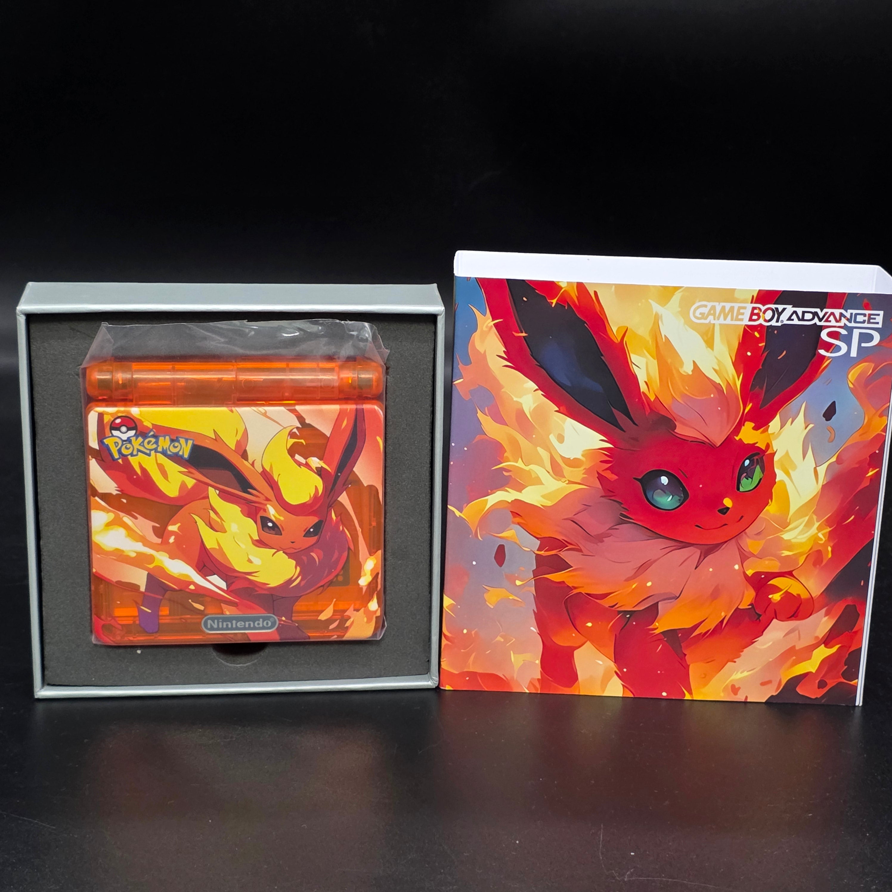 Nintendo Game Boy Advance SP (GBA SP) Custom Flareon Backlit Handheld Console