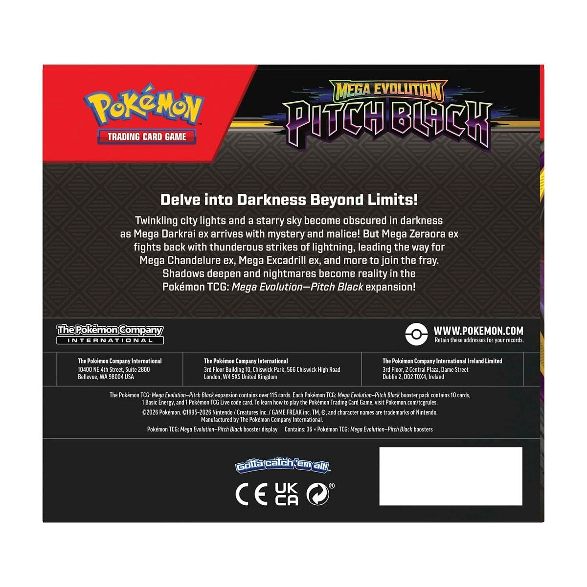 Pokemon TCG: Mega Evolution-Pitch Black Booster Display Box (36 Packs)