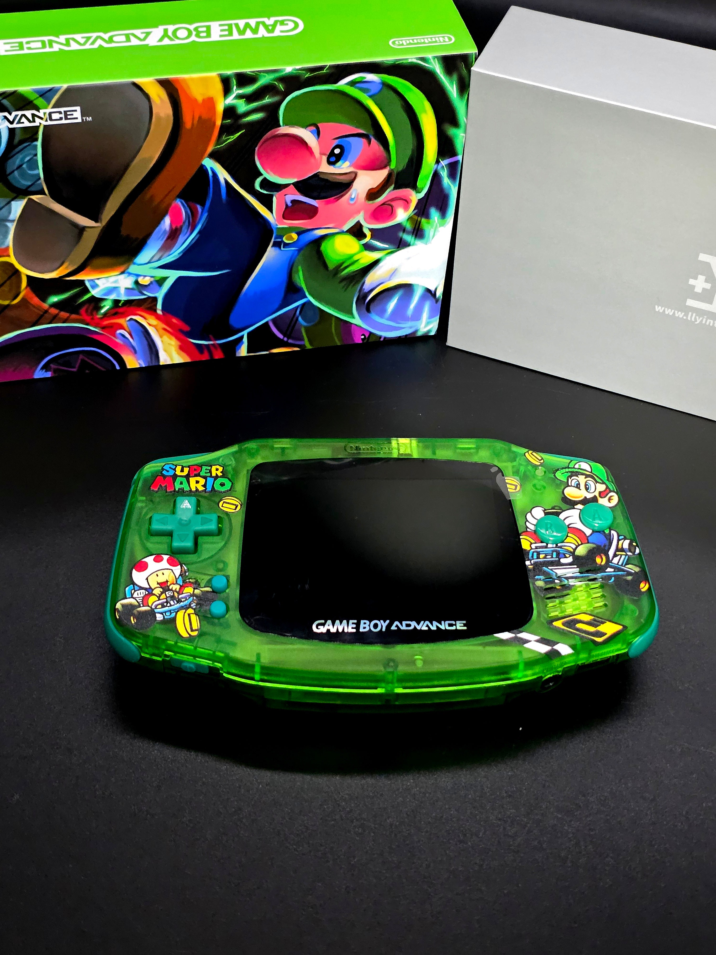Nintendo Game Boy Advance (GBA) Custom Luigi Backlit Handheld Console