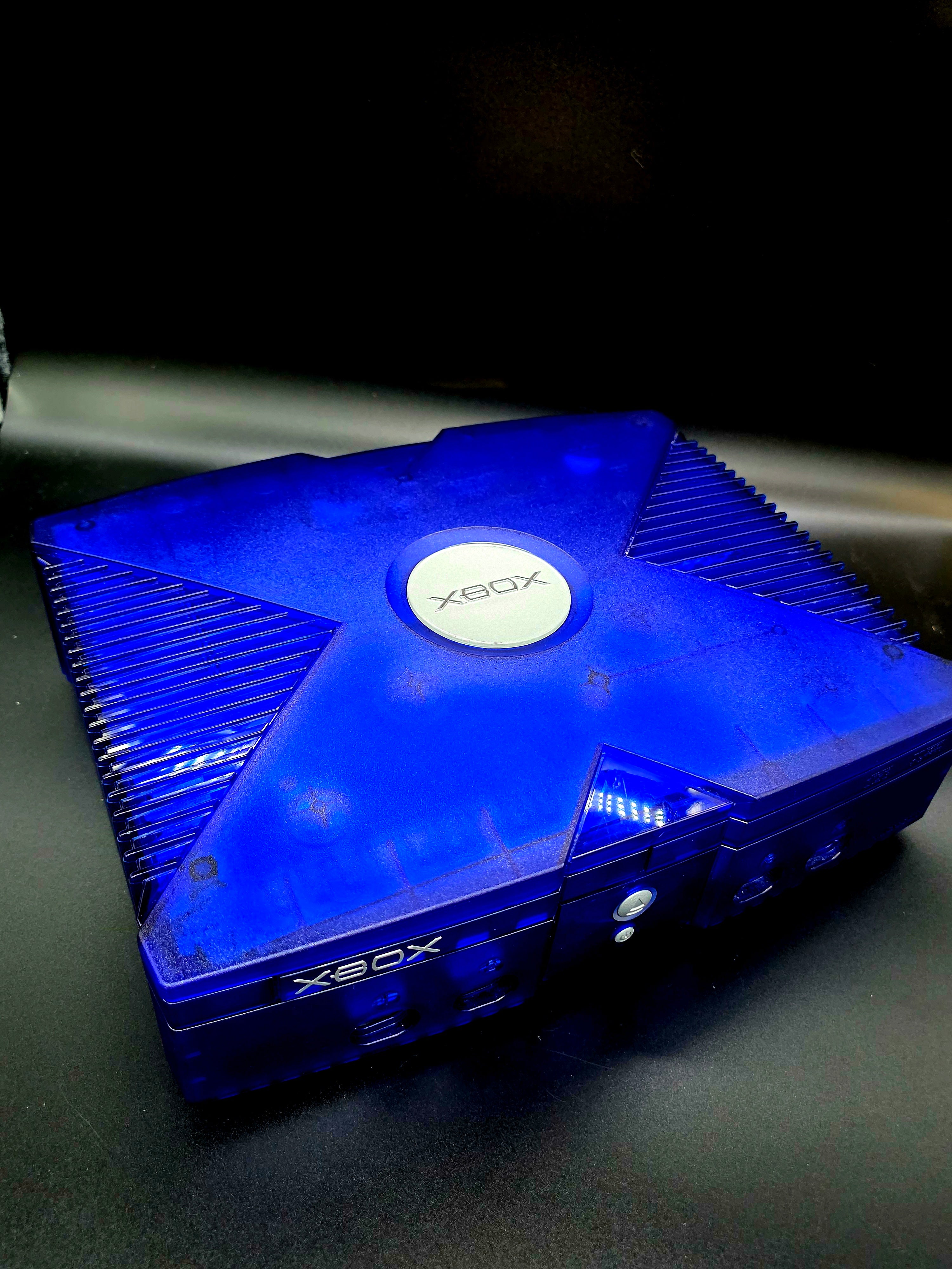 Microsoft Original OG Xbox Halo 2 Edition Ice Blue Clear Console Bundle