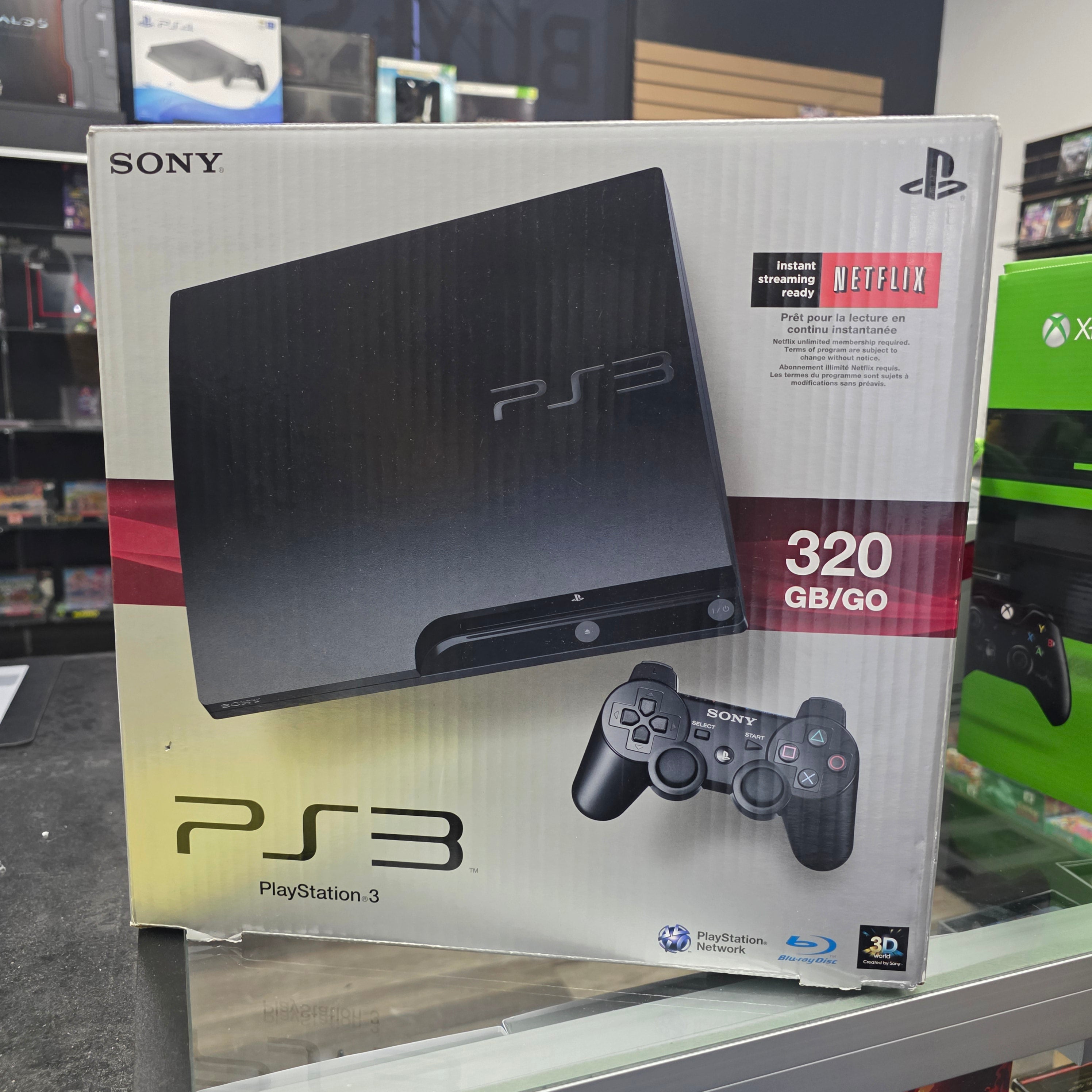 CIB Sony PlayStation 3 PS3 320 GB Charcoal Black Slim Console Bundle